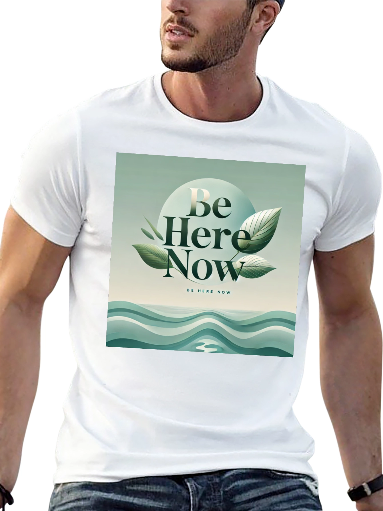 Be Here Now Graphic Tee - Zen Inspired Design