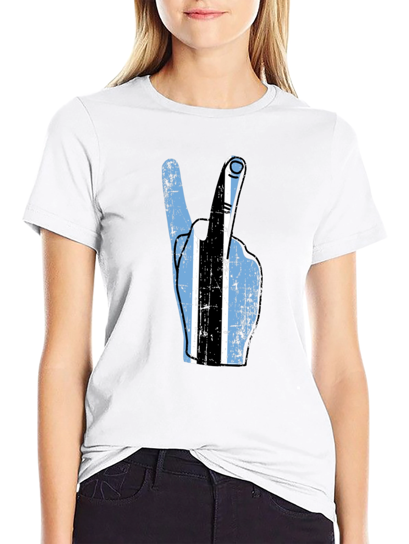 Botswana Flag Peace Sign T-Shirt
