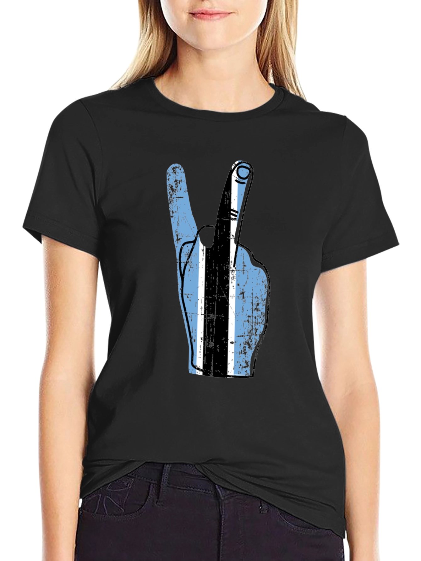 Botswana Flag Peace Sign T-Shirt