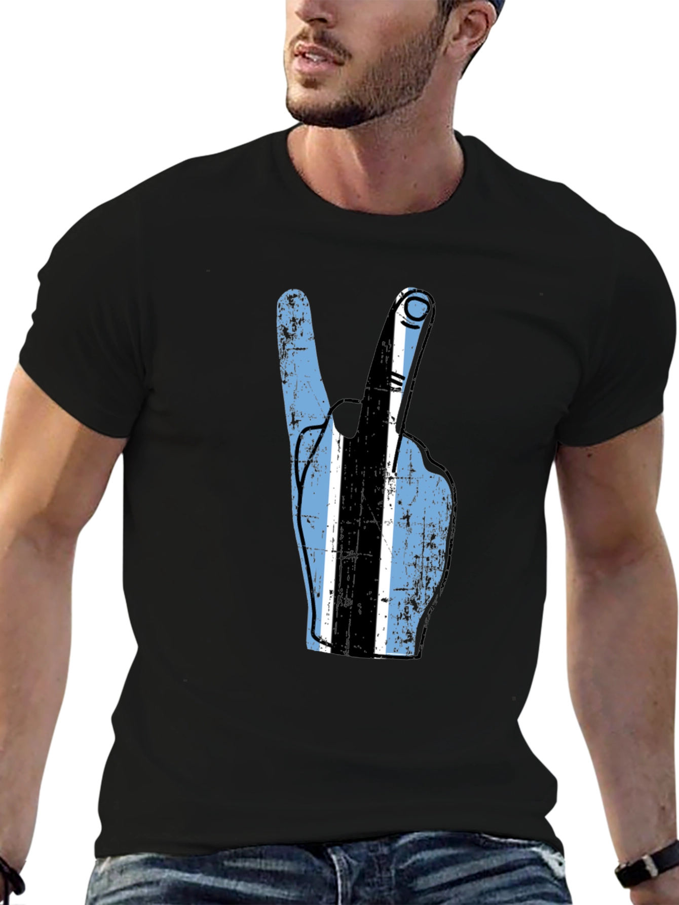 Botswana Flag Peace Sign T-Shirt