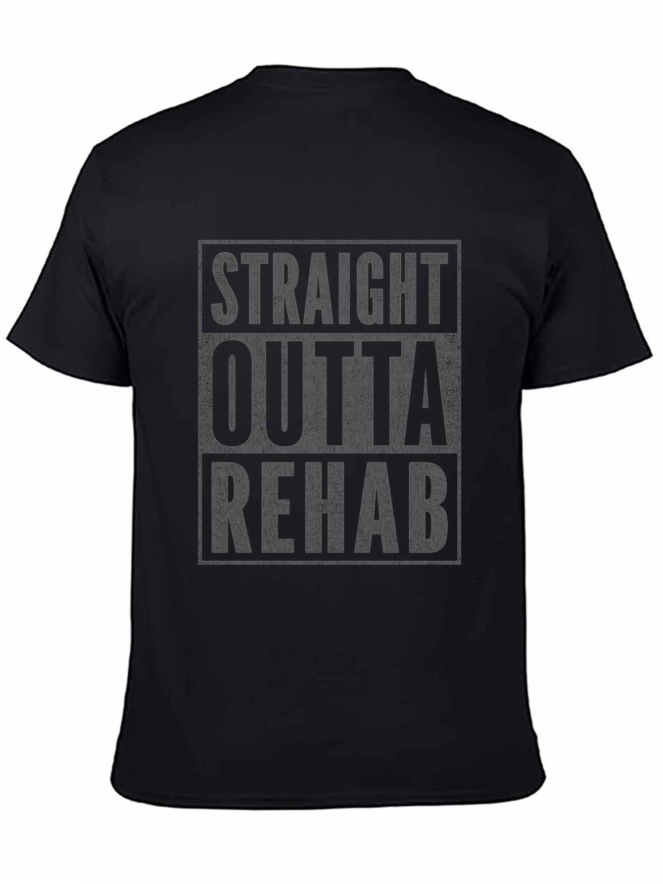 Straight Outta Rehab Black Graphic T-Shirt