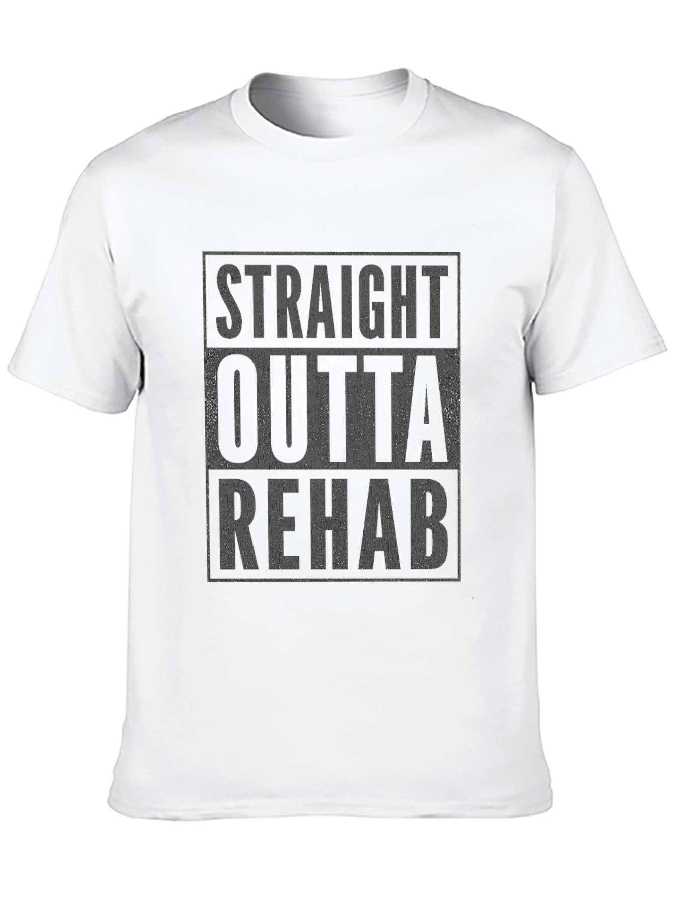 Straight Outta Rehab Black Graphic T-Shirt