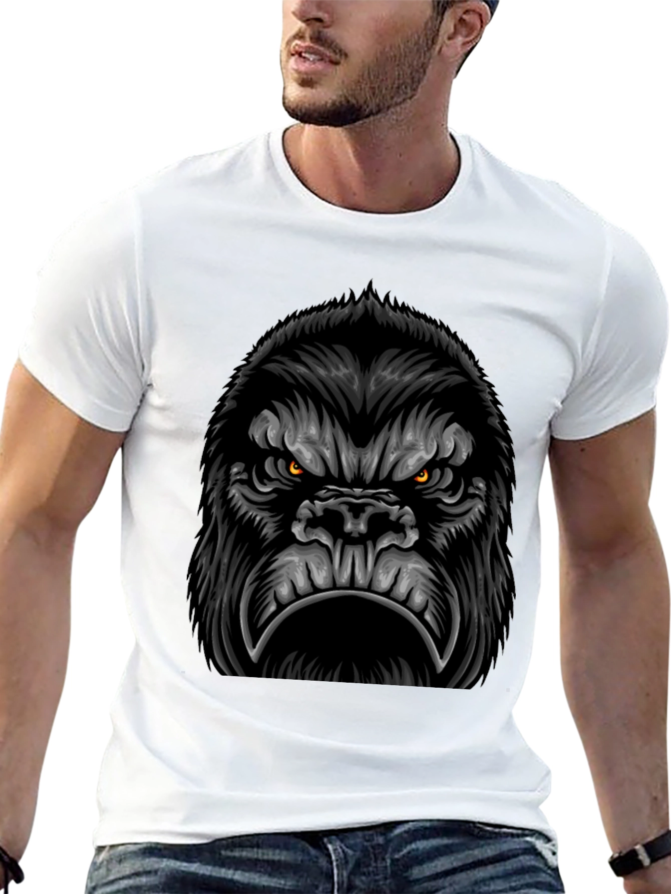 Mens Black Gorilla Graphic Tee