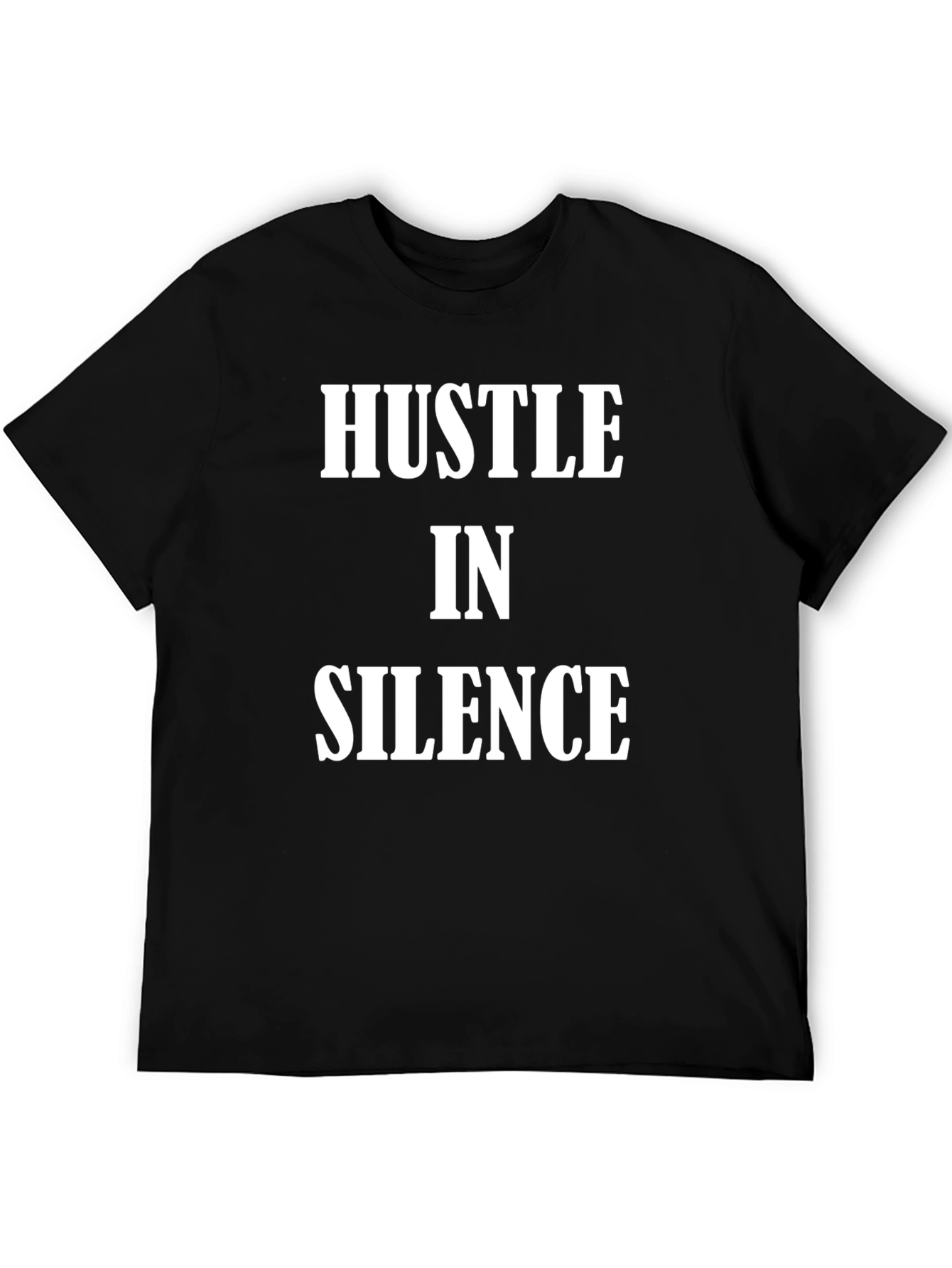 Hustle in Silence Black Graphic Tee