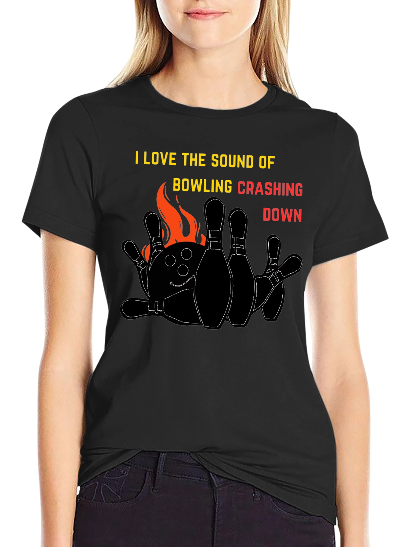 Bowling Crashing Down Graphic Tee