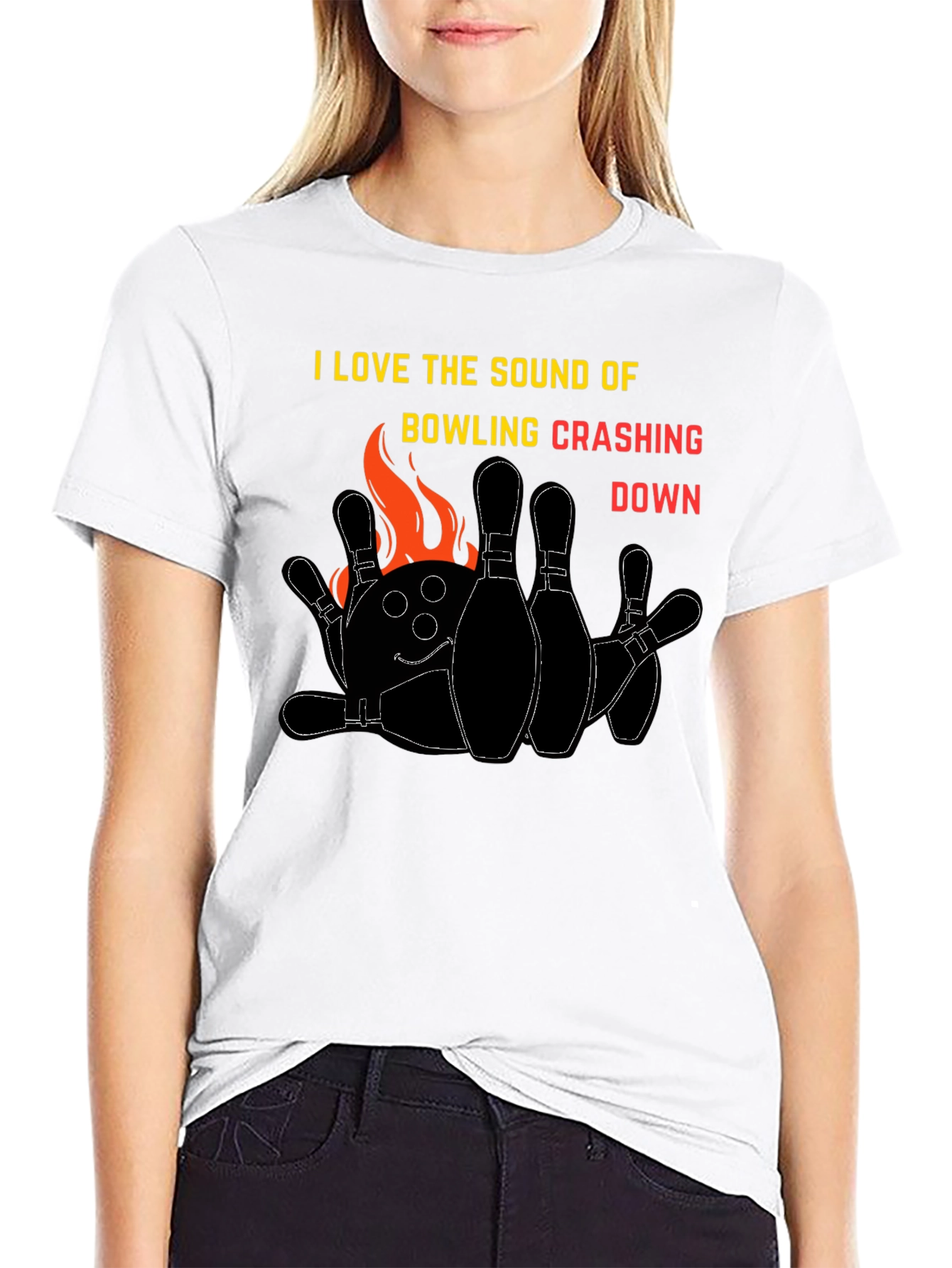 Bowling Crashing Down Graphic Tee