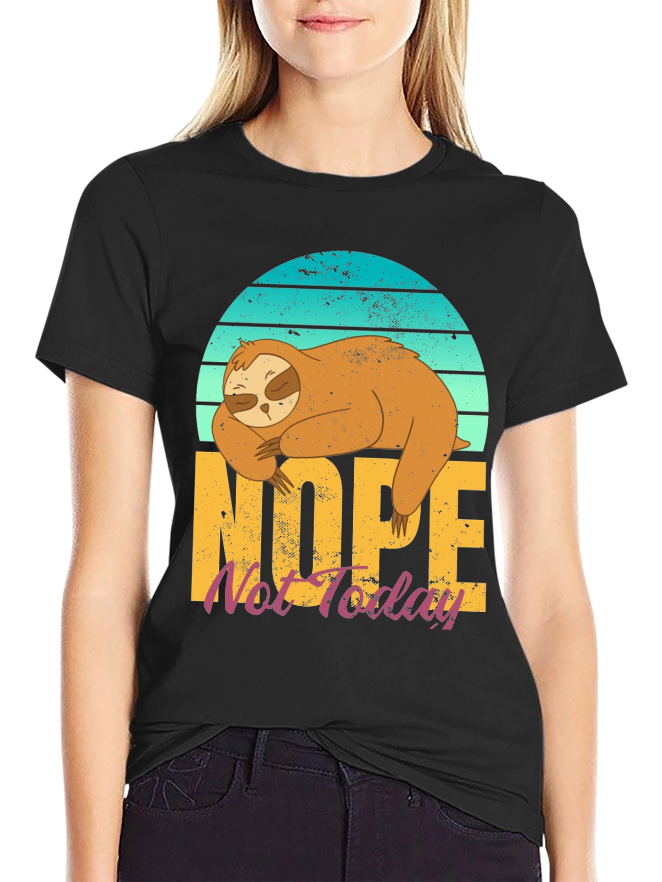 Nope Not Today Sloth Graphic T-Shirt