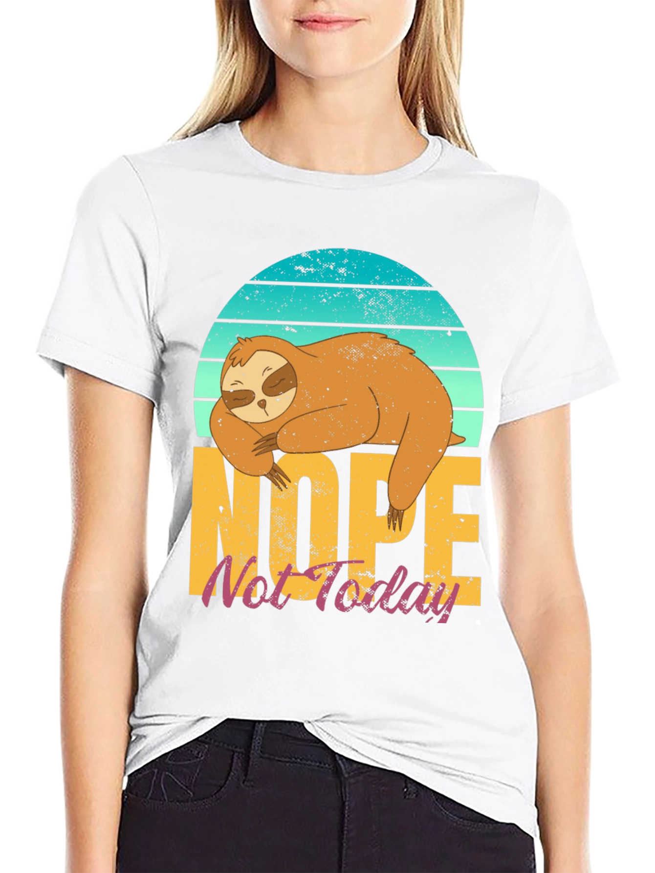 Nope Not Today Sloth Graphic T-Shirt