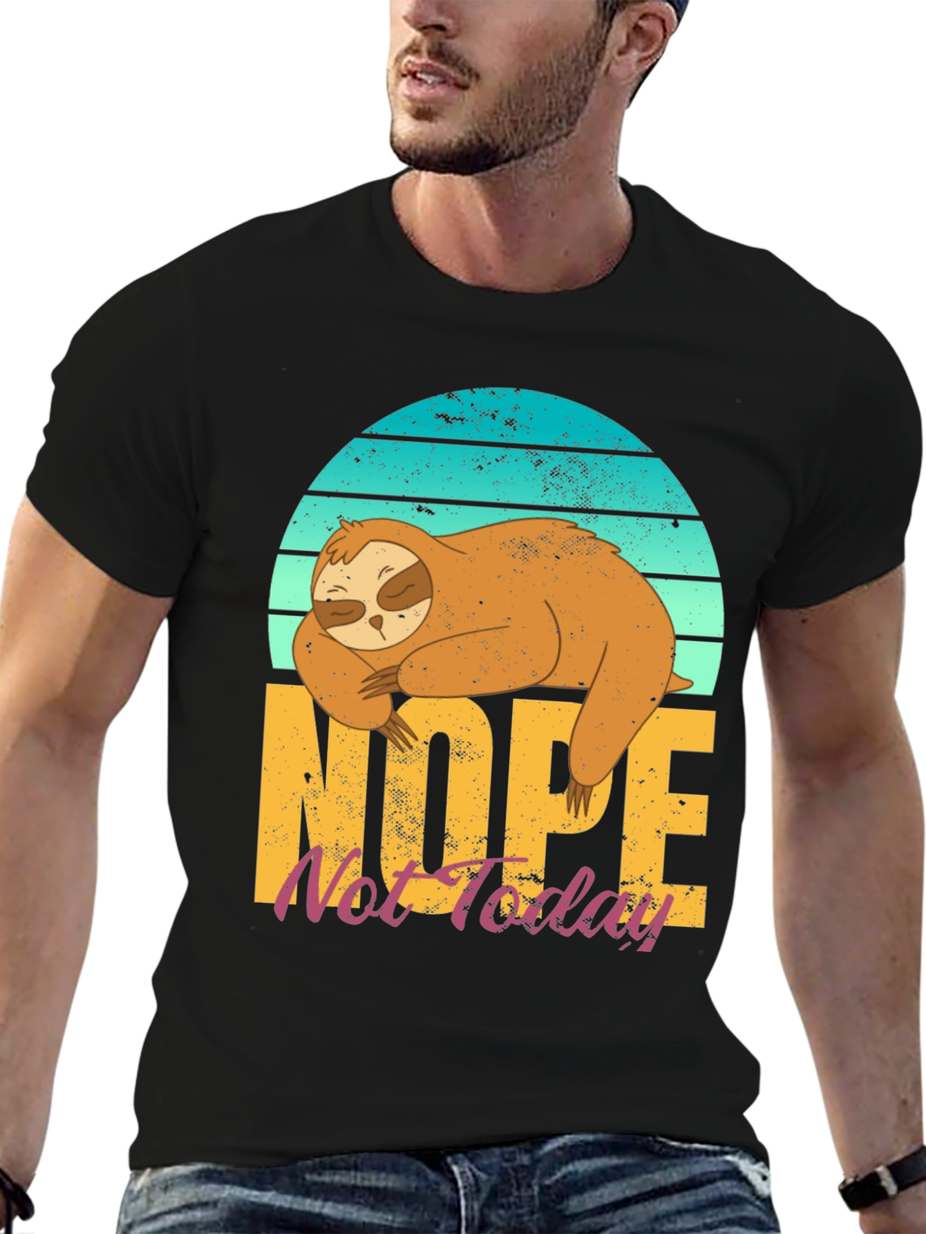 Nope Not Today Sloth Graphic T-Shirt