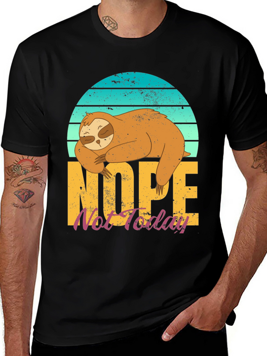 Nope Not Today Sloth Graphic T-Shirt