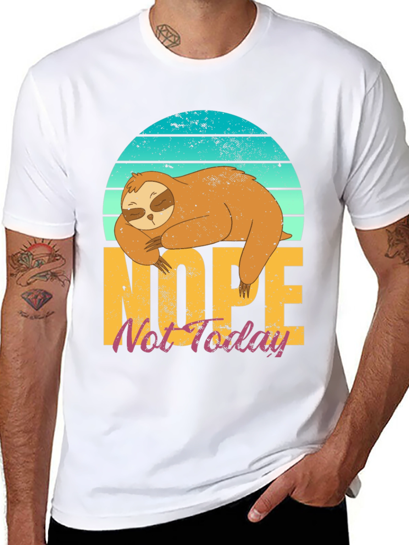 Nope Not Today Sloth Graphic T-Shirt