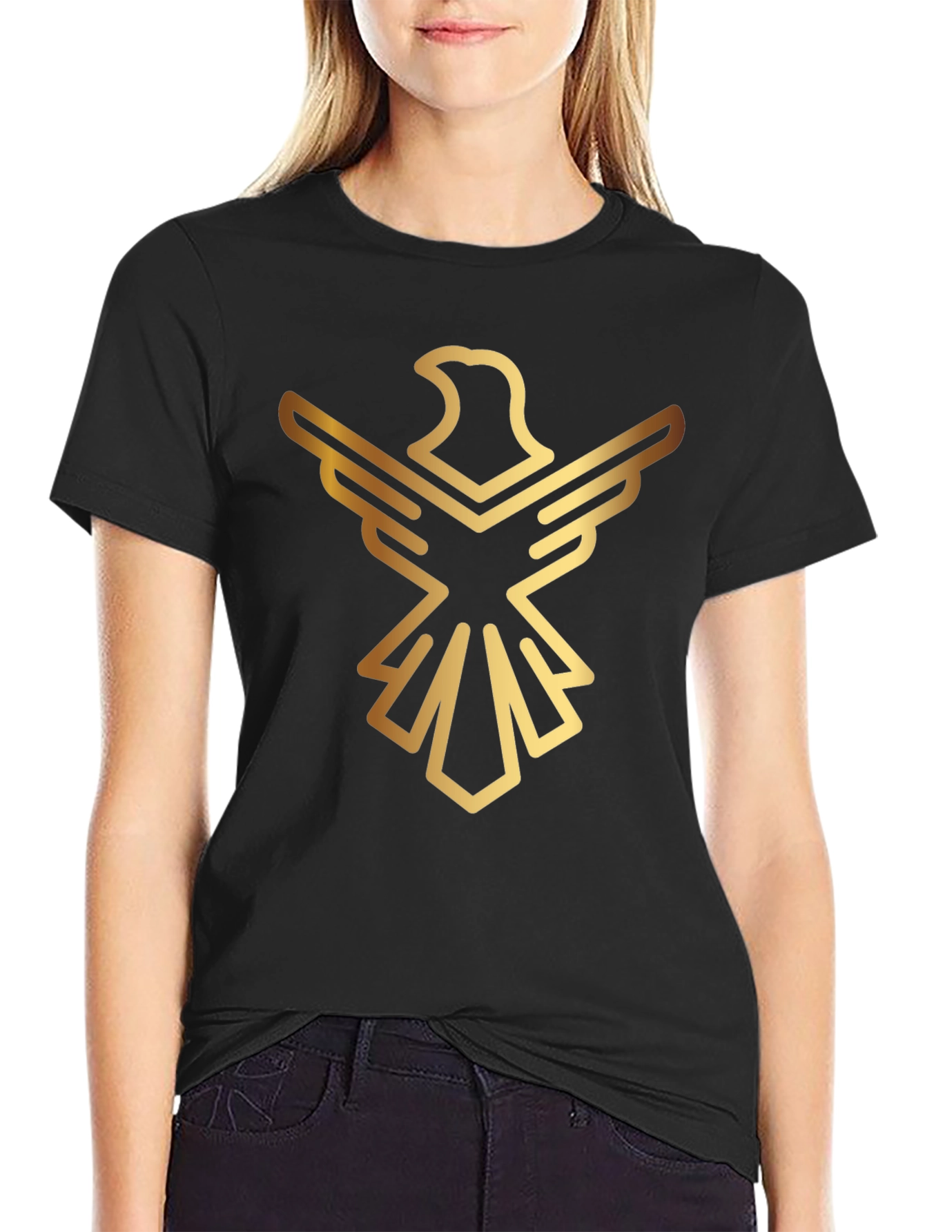 Golden Eagle Graphic Black T-Shirt