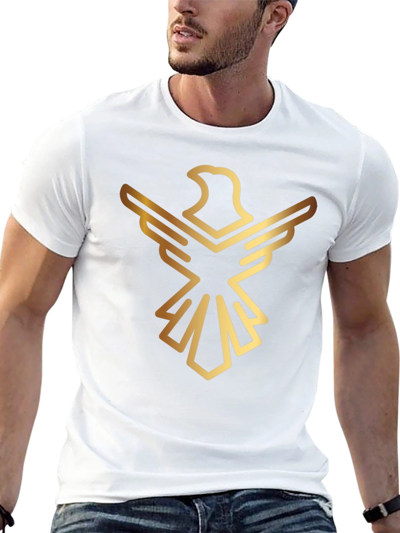 Golden Eagle Graphic Black T-Shirt