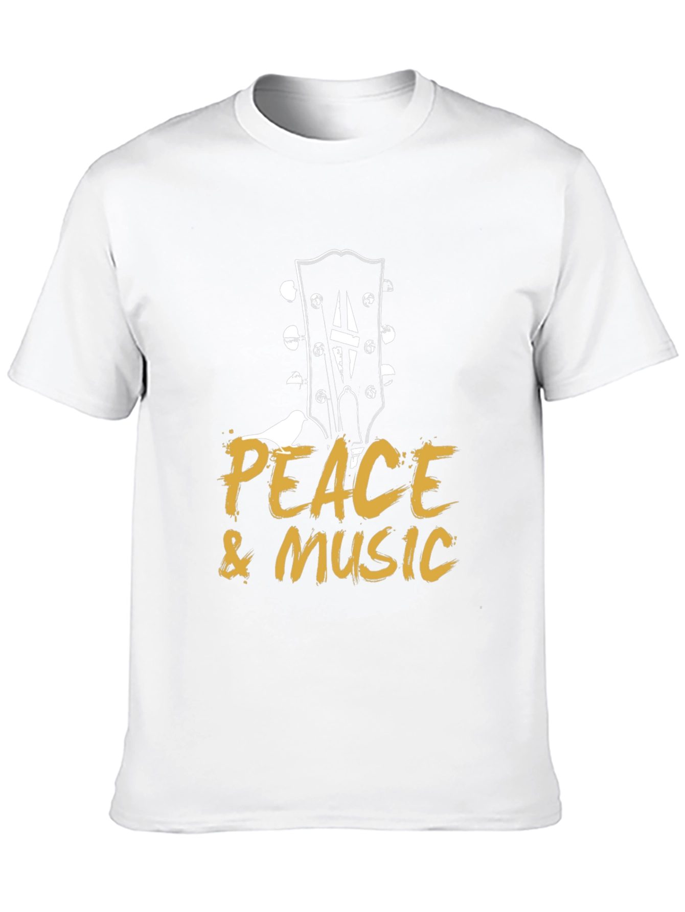 Peace & Music Guitar Headstock Black T-Shirt