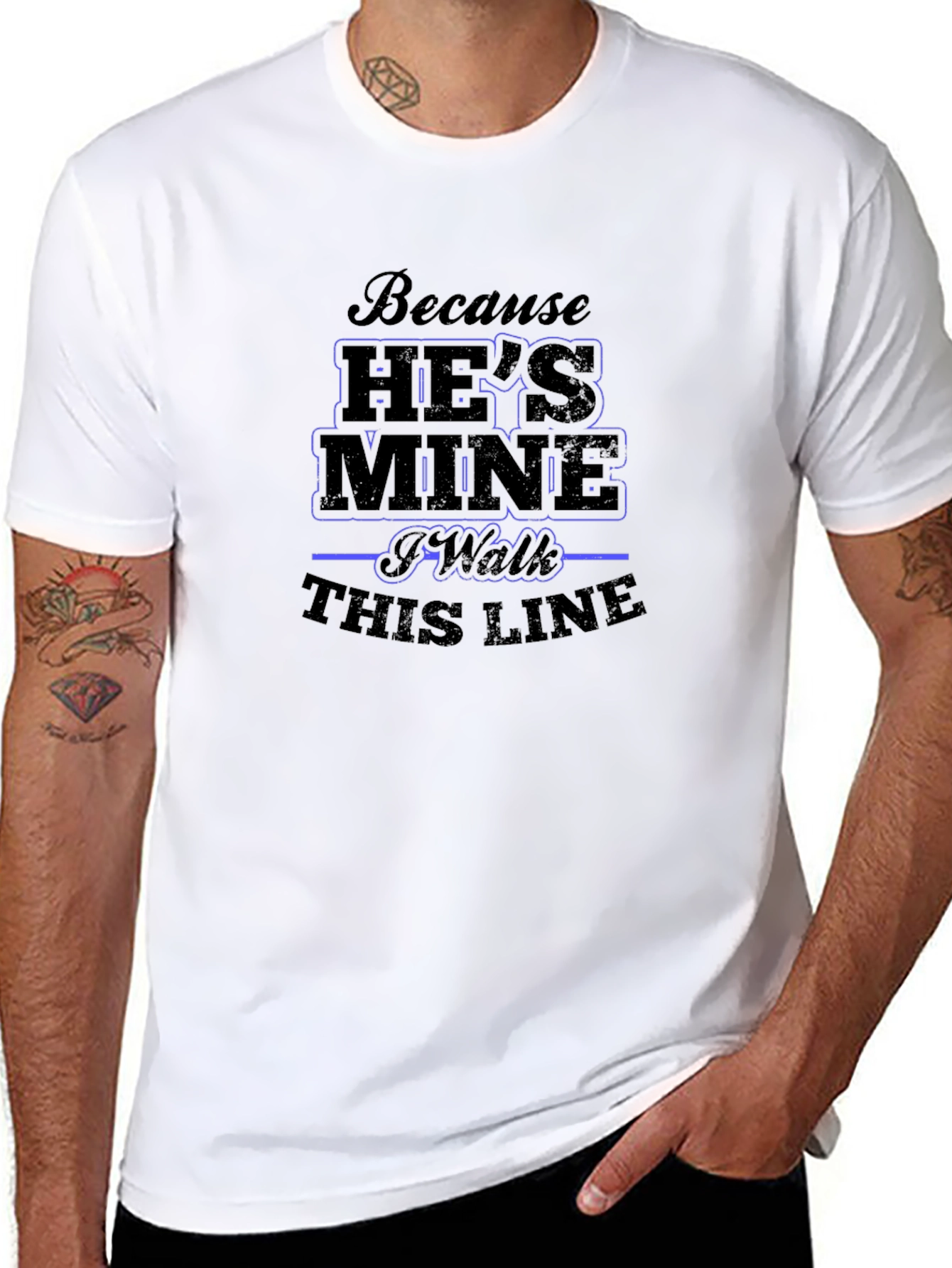 Hes Mine I Walk This Line Graphic T-Shirt