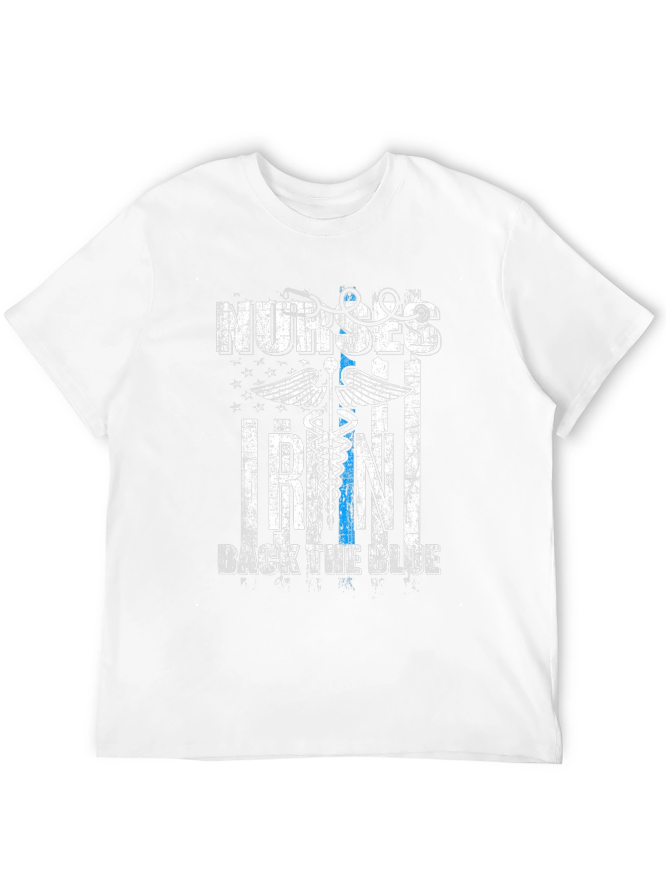 Nurses RN Back The Blue Graphic T-Shirt