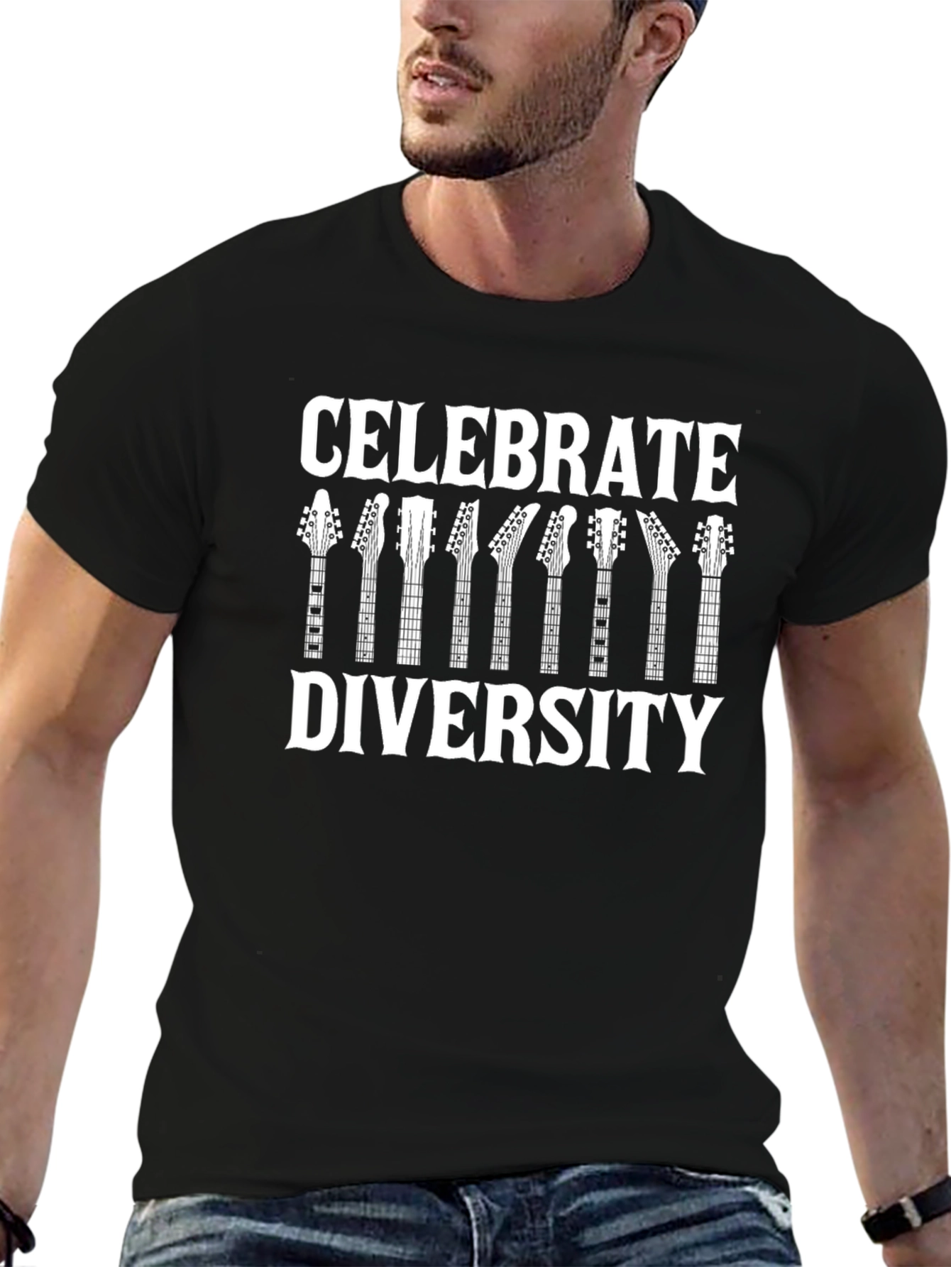 Celebrate Diversity Guitar T-Shirt