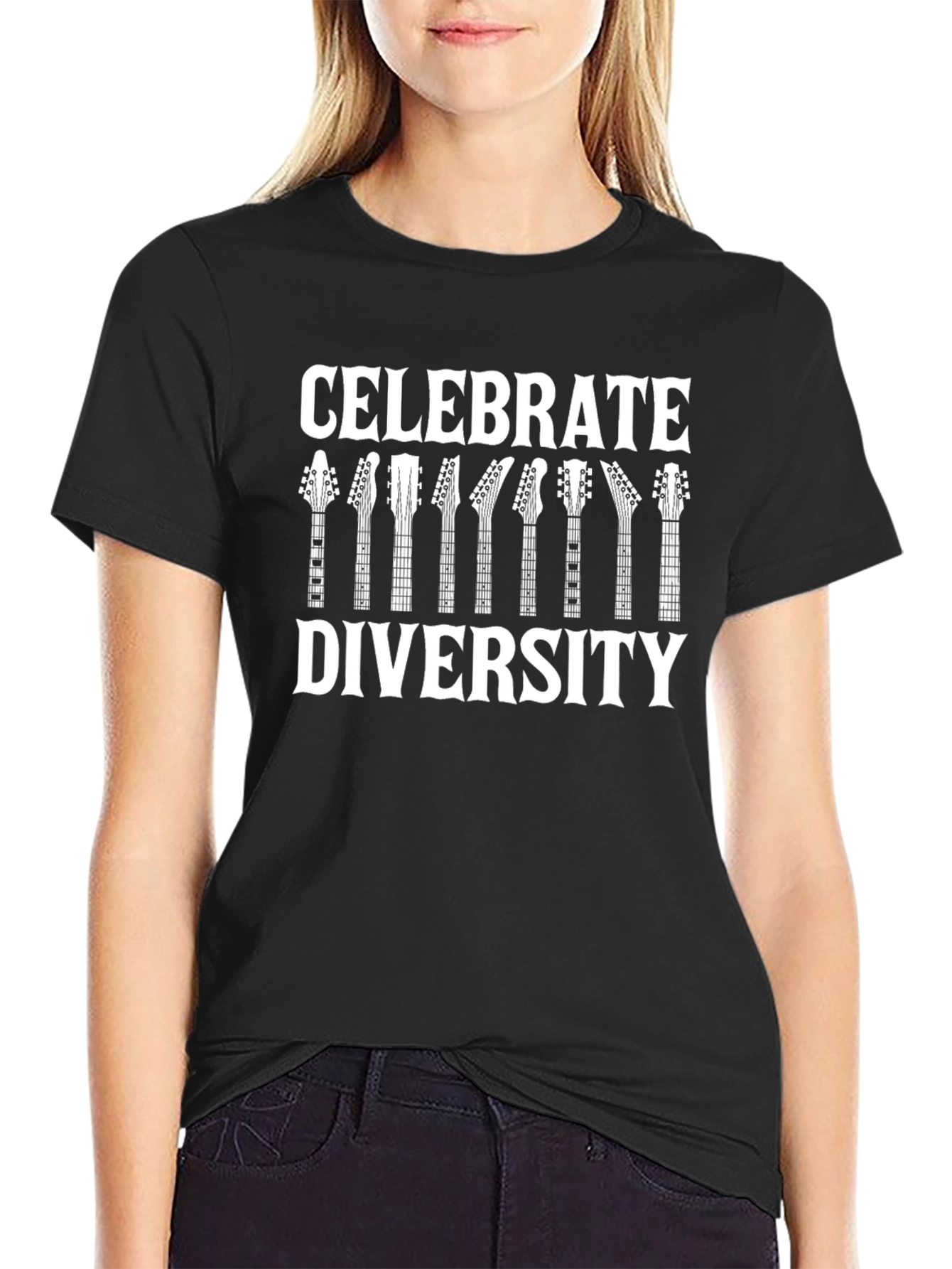 Celebrate Diversity Guitar T-Shirt