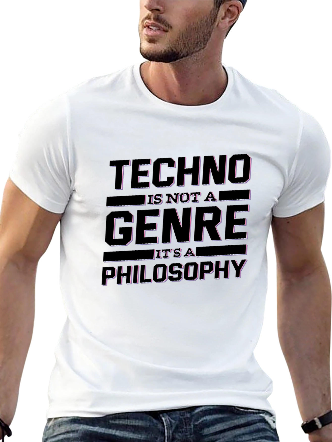 Techno Philosophy Graphic T-Shirt - Black