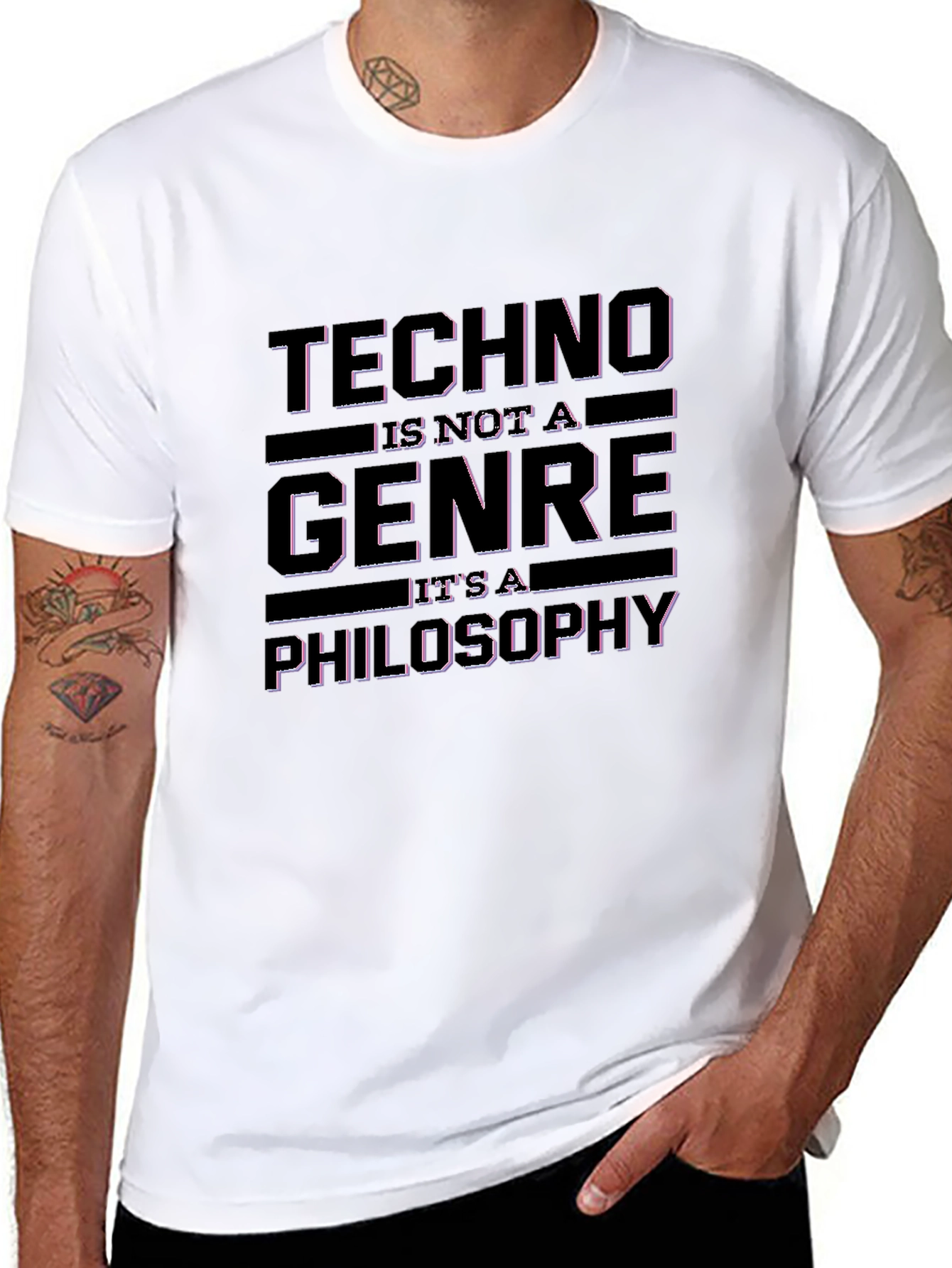 Techno Philosophy Graphic T-Shirt - Black