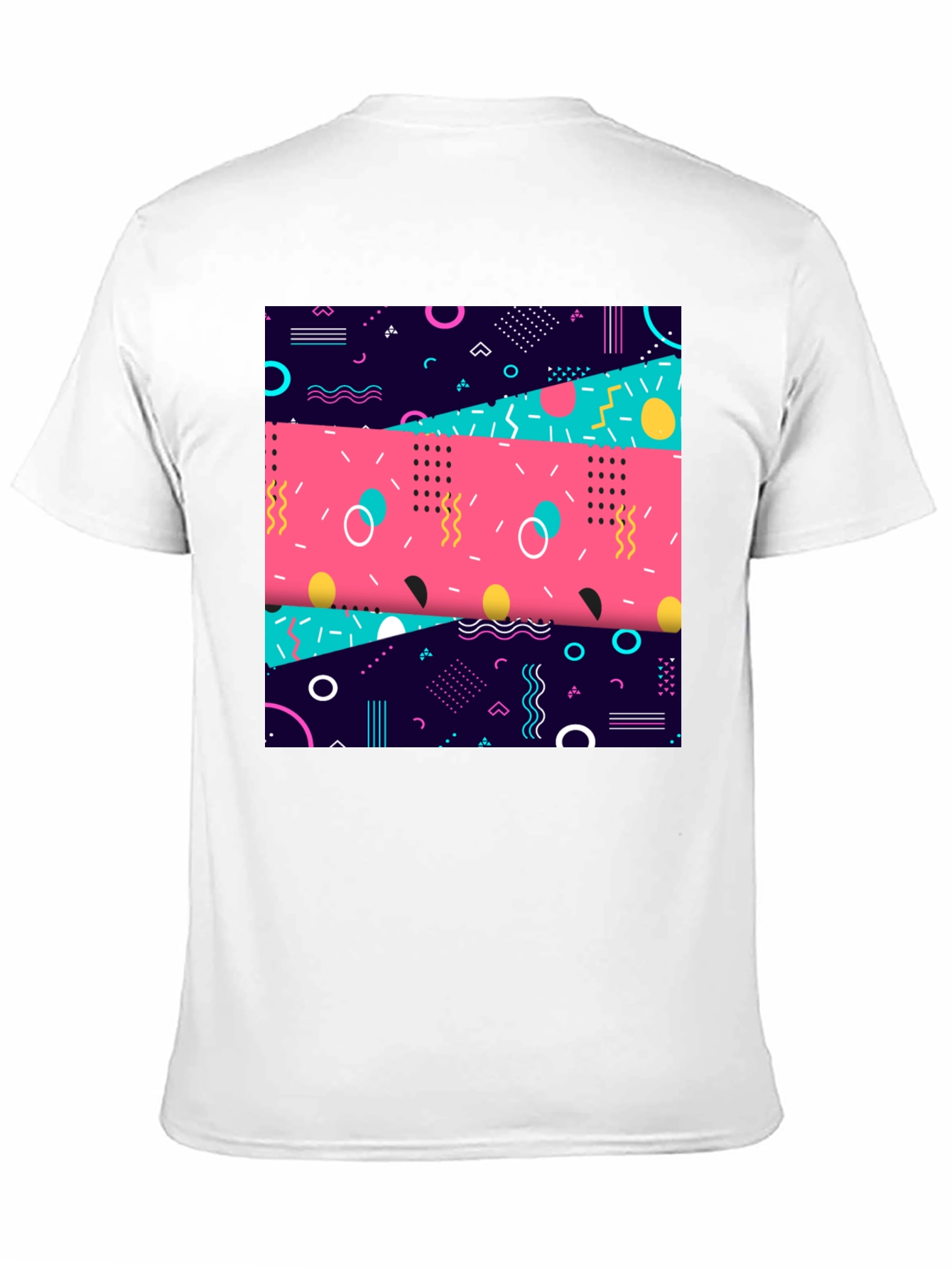Retro 90s Graphic Tee - Geometric Pattern Shirt