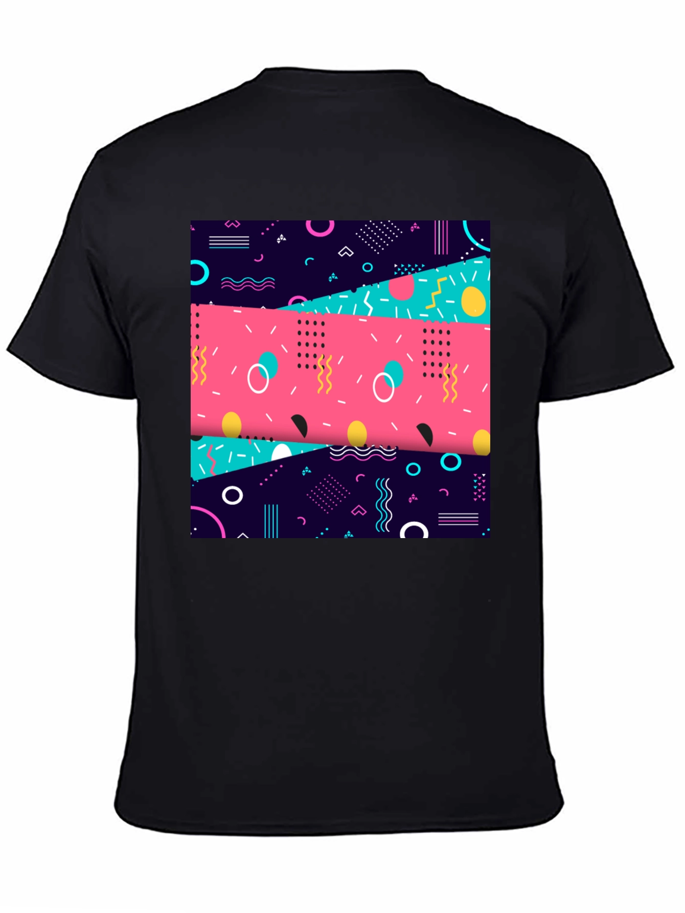 Retro 90s Graphic Tee - Geometric Pattern Shirt