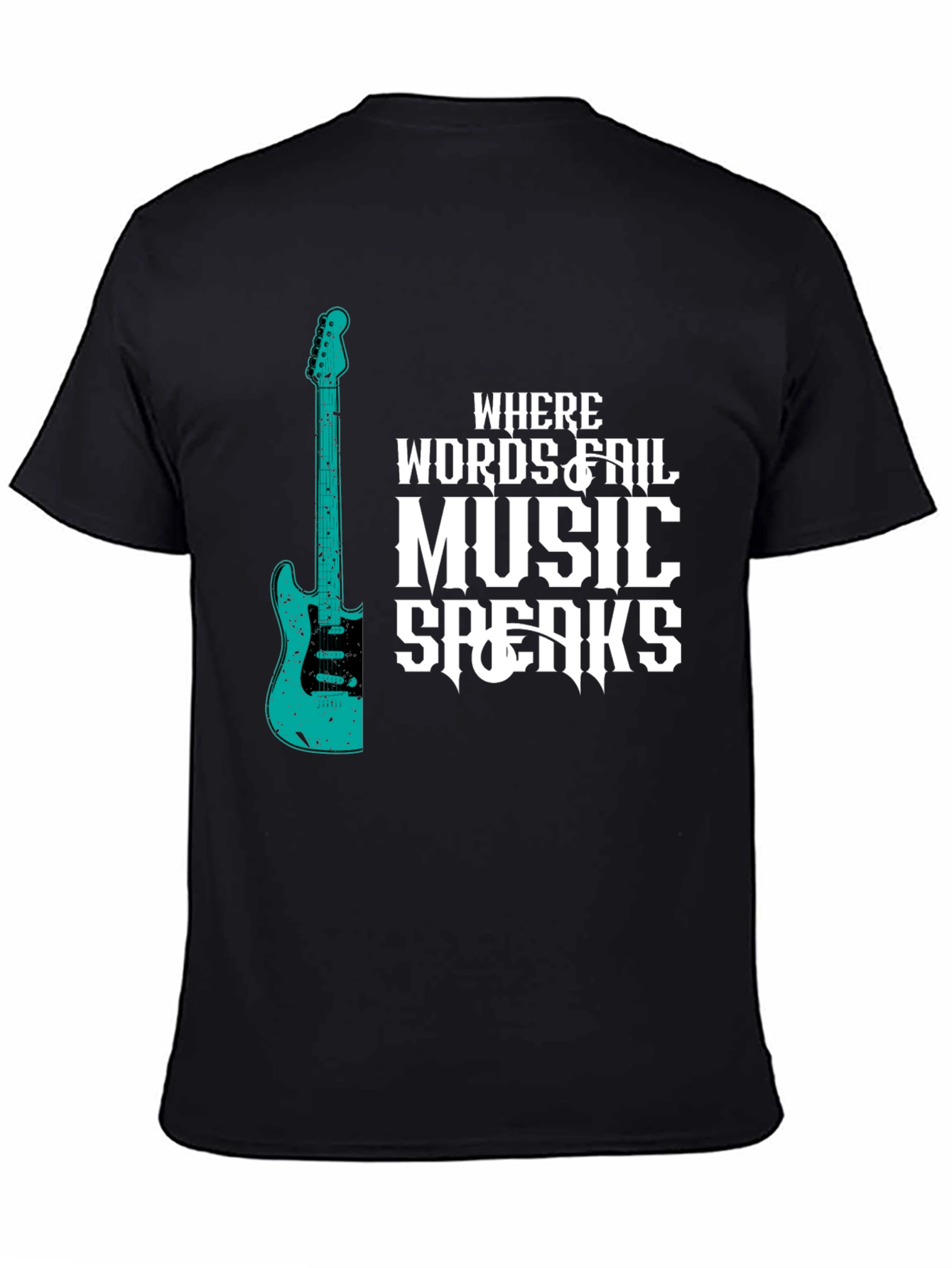 Music Speaks T-Shirt - Guitar Graphic