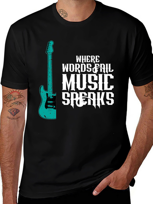 Music Speaks T-Shirt - Guitar Graphic