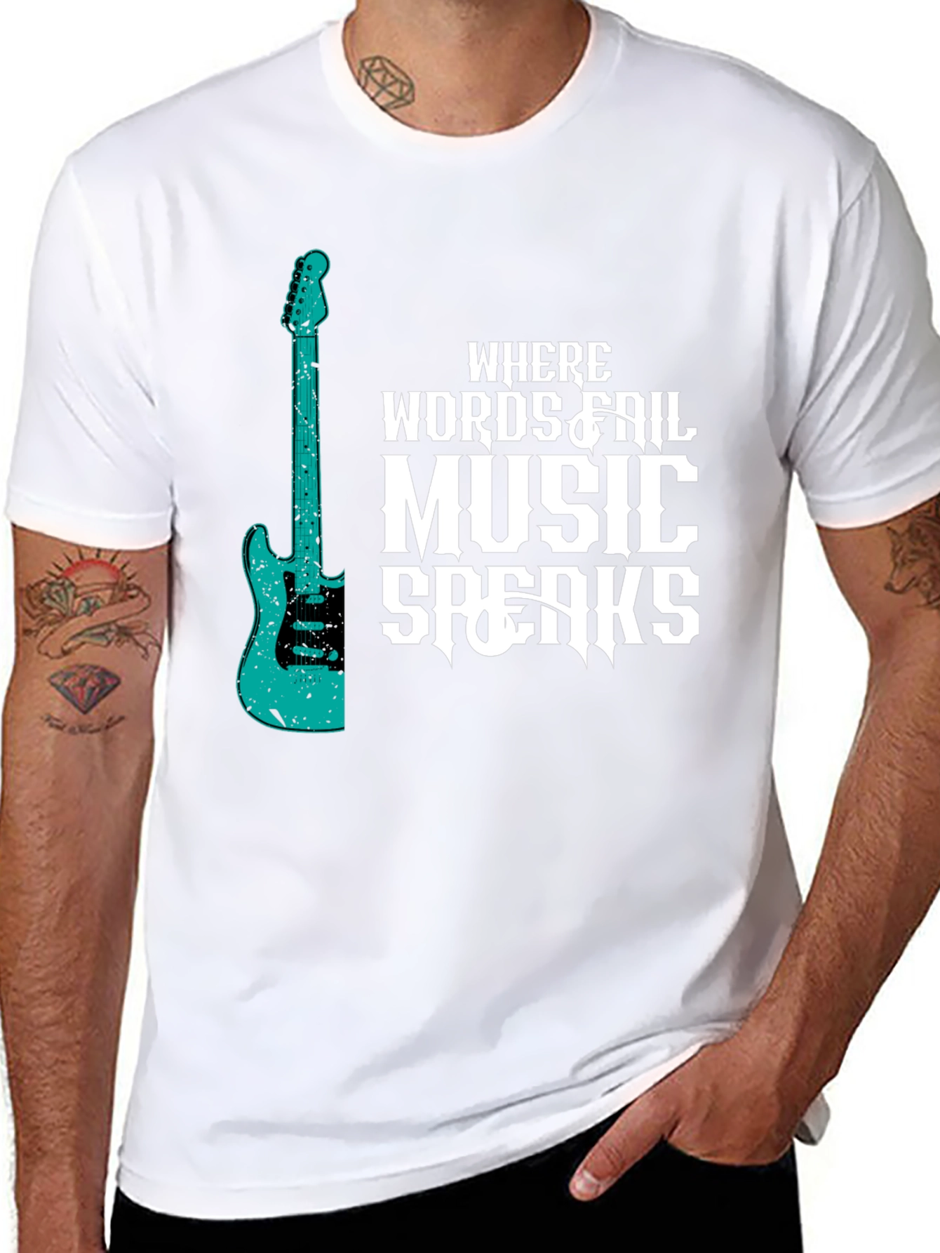 Music Speaks T-Shirt - Guitar Graphic
