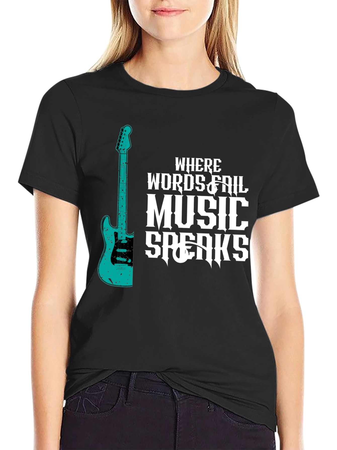 Music Speaks T-Shirt - Guitar Graphic