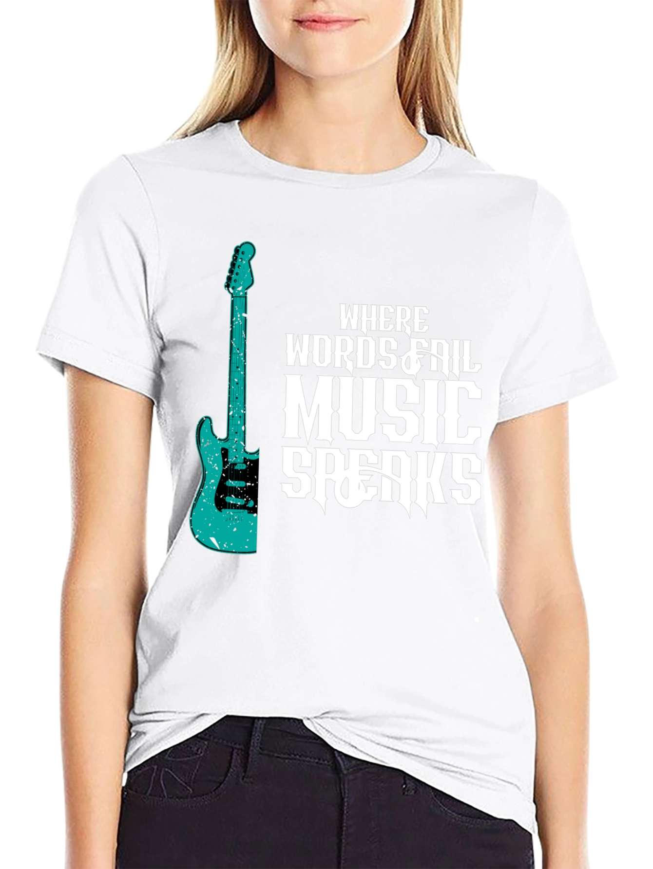 Music Speaks T-Shirt - Guitar Graphic