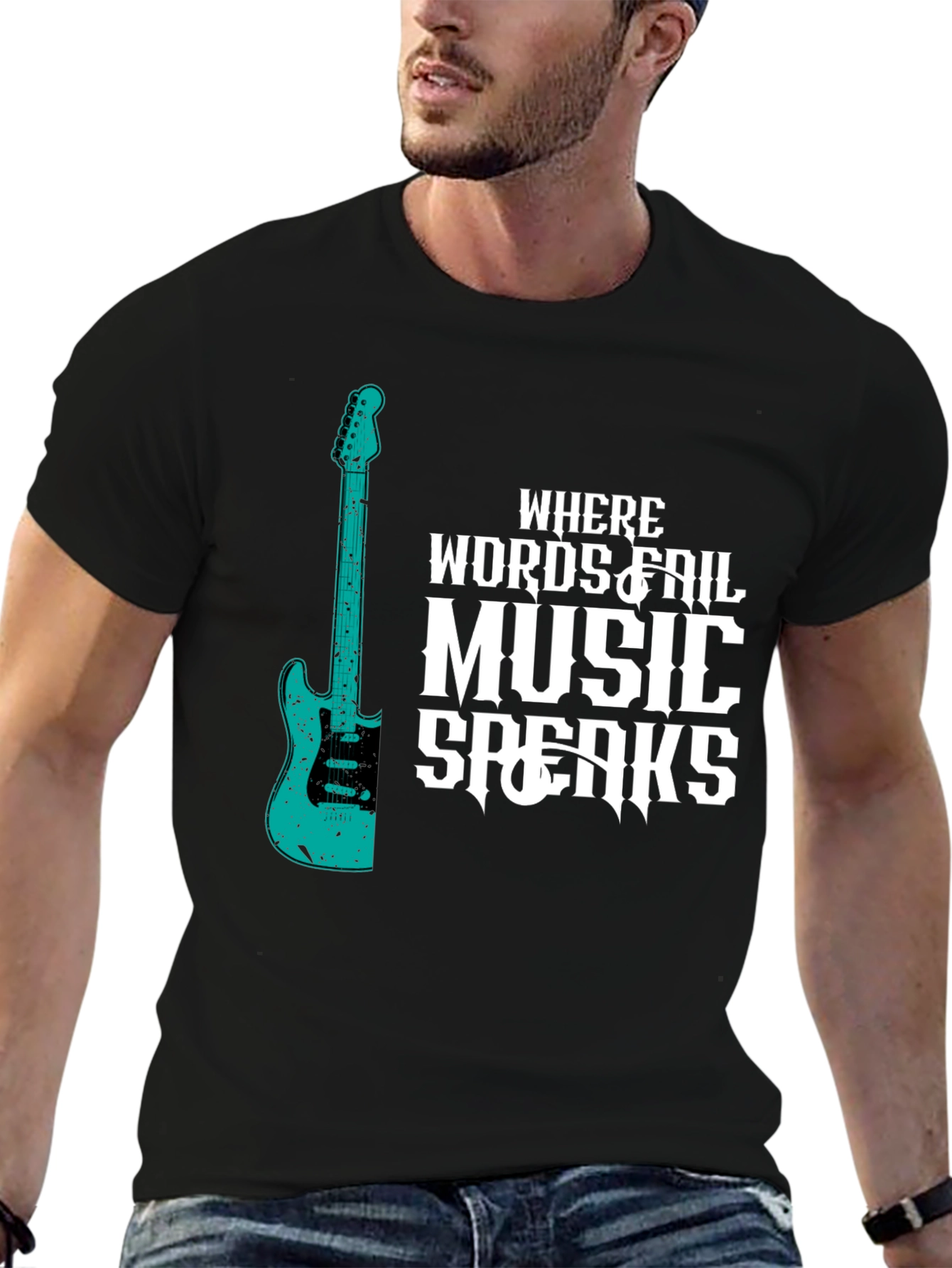 Music Speaks T-Shirt - Guitar Graphic
