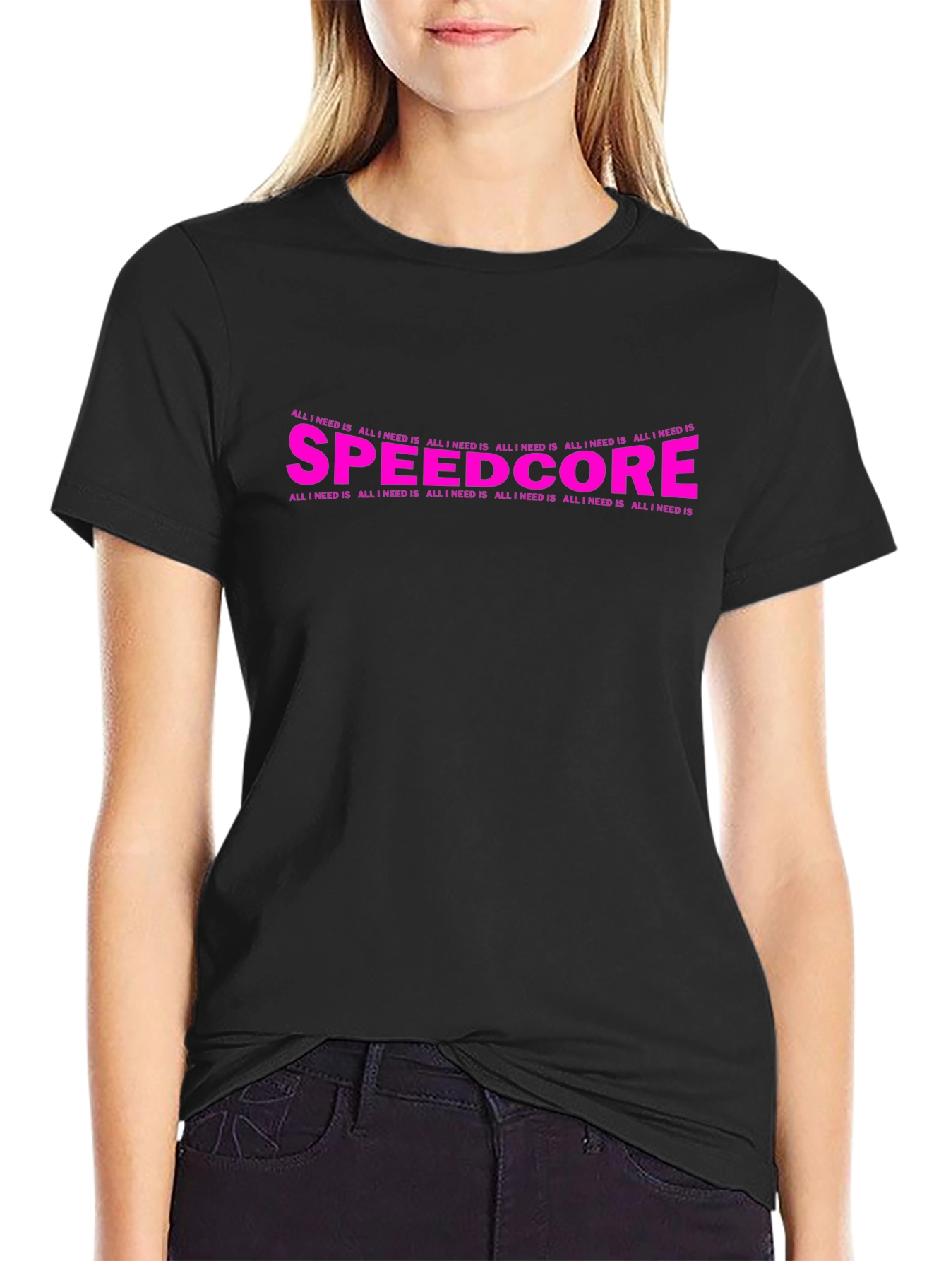 Speedcore Graphic Print Black T-Shirt