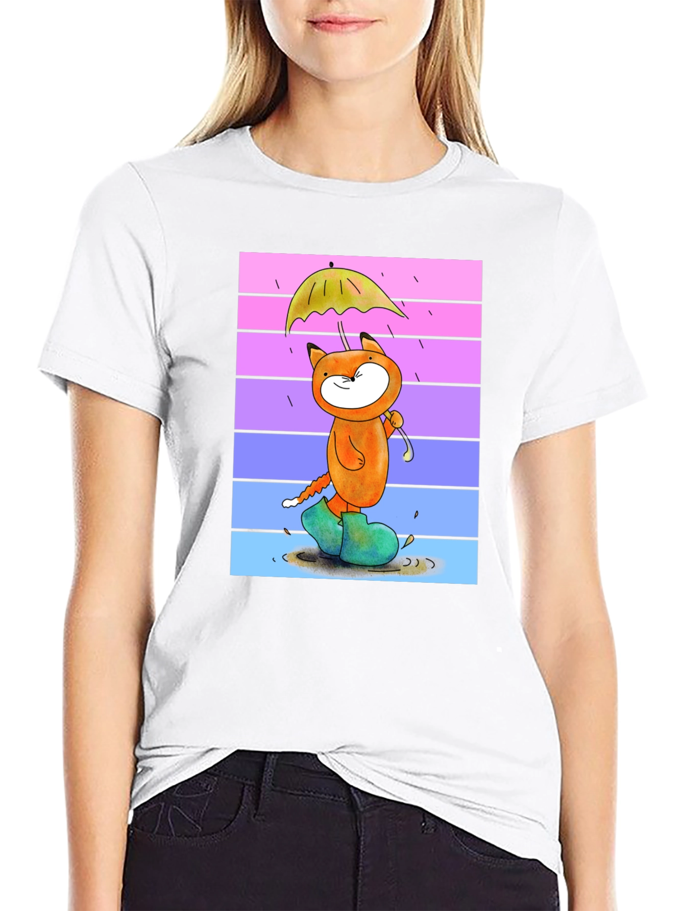 Cartoon Fox in Boots T-Shirt