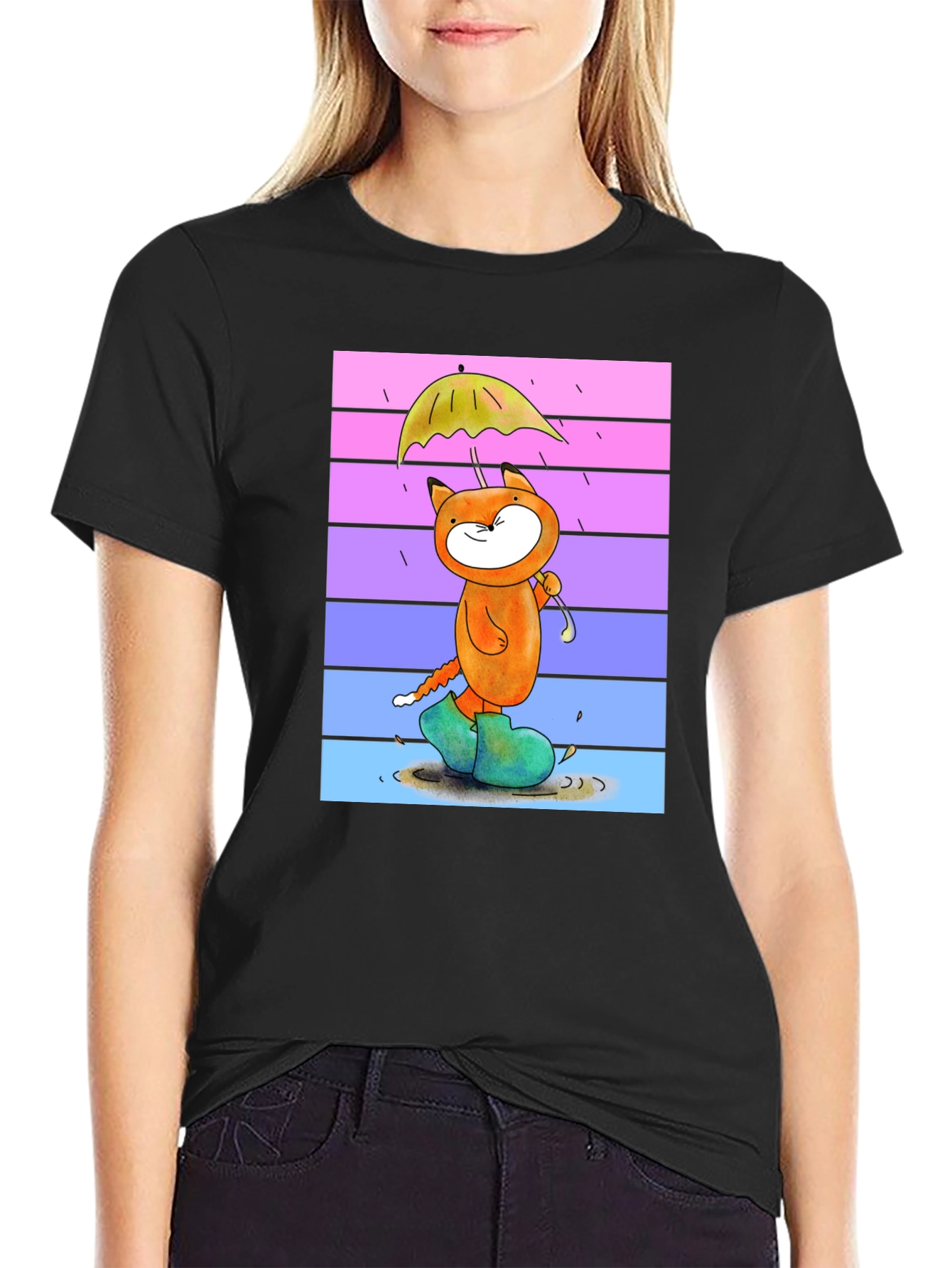 Cartoon Fox in Boots T-Shirt
