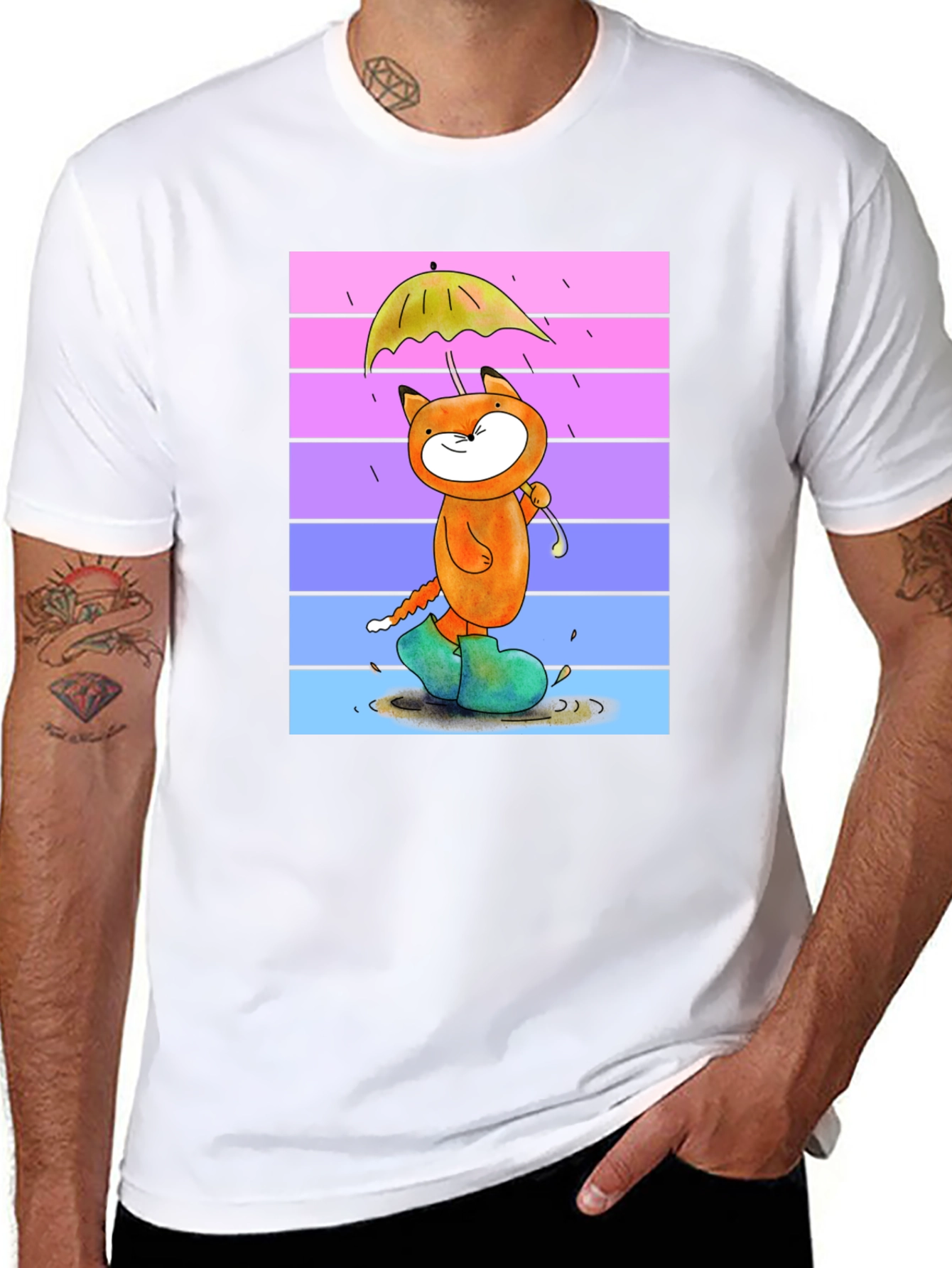 Cartoon Fox in Boots T-Shirt