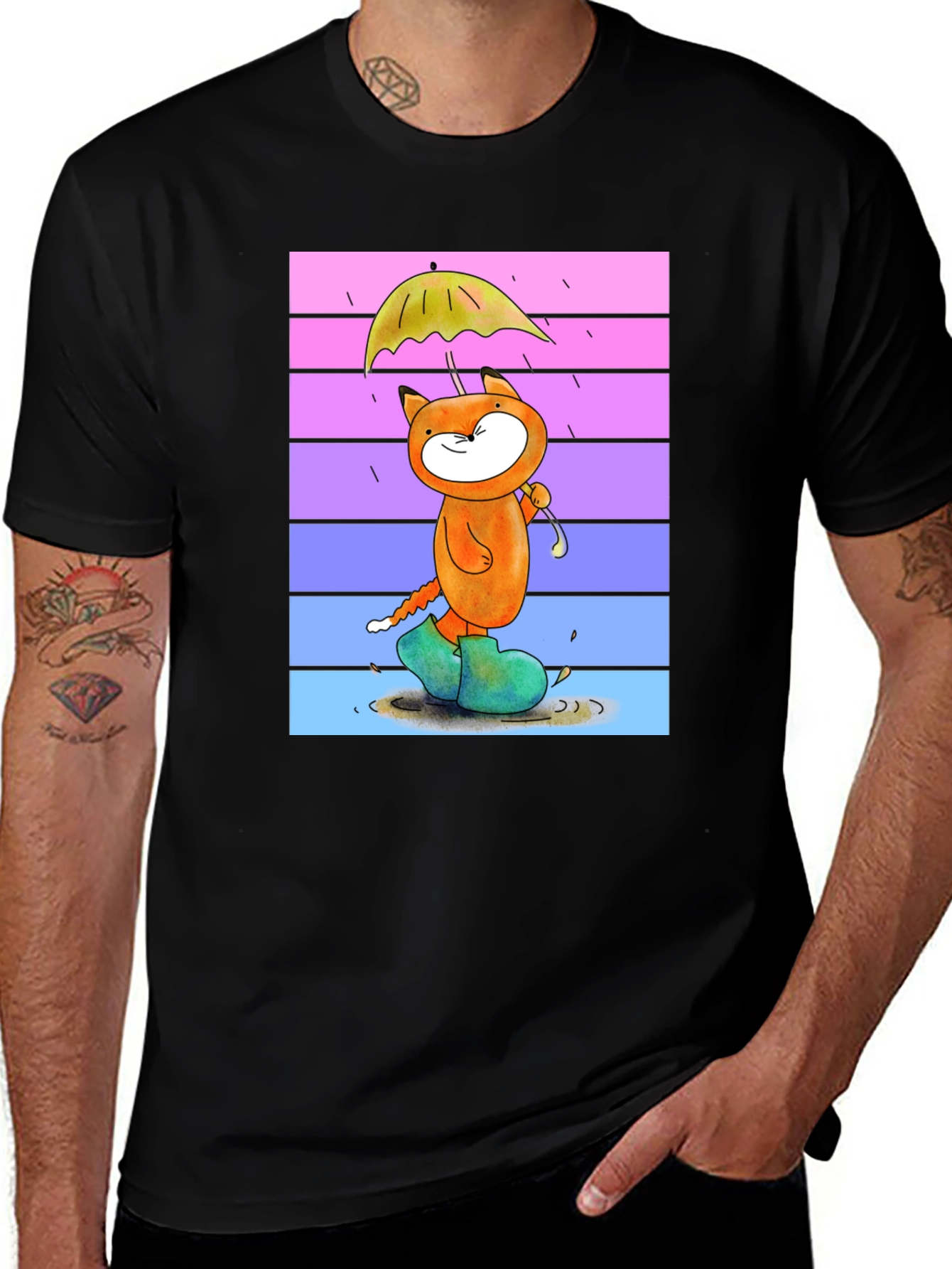 Cartoon Fox in Boots T-Shirt