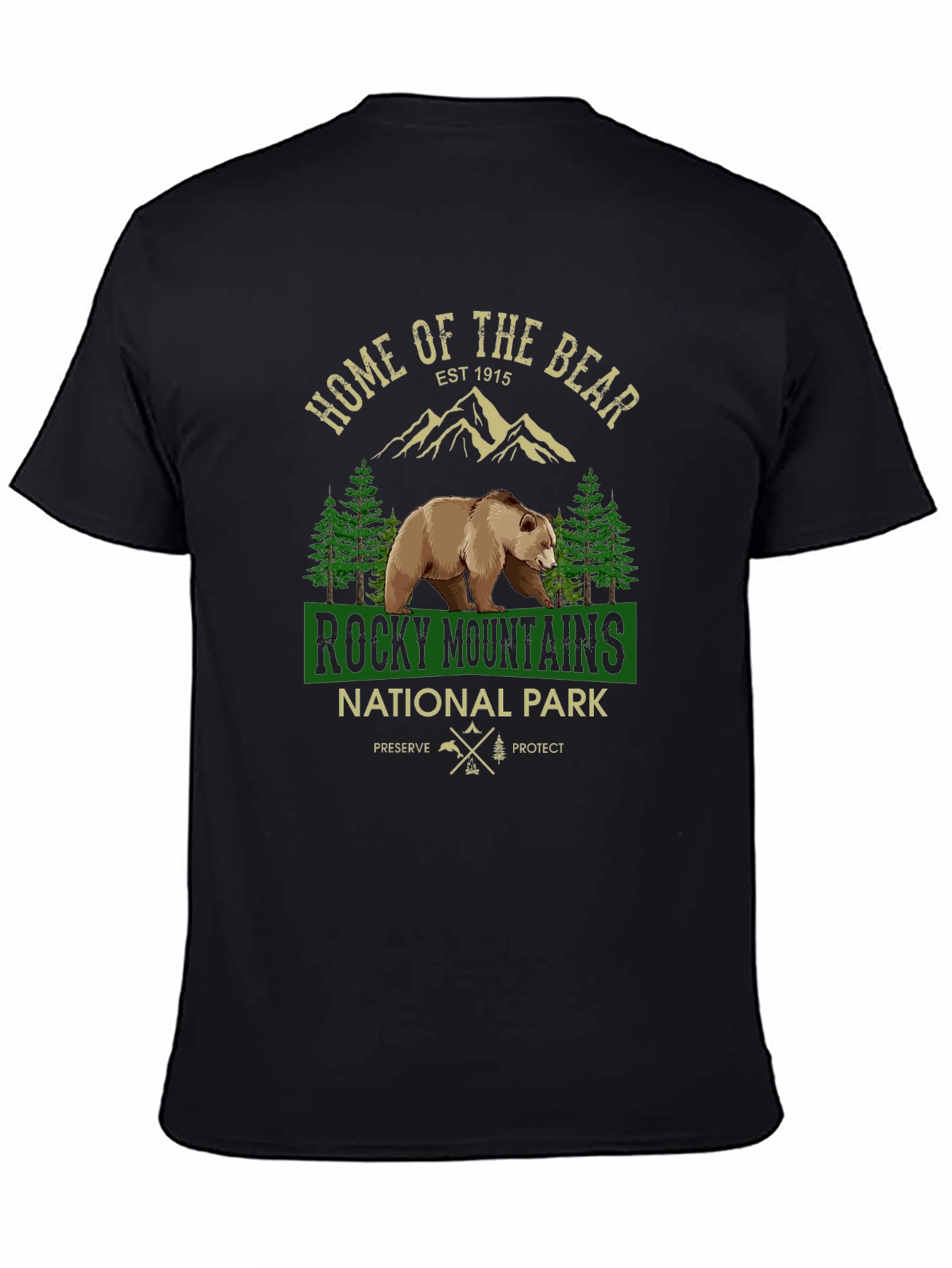 Rocky Mountains National Park Bear Graphic T-Shirt