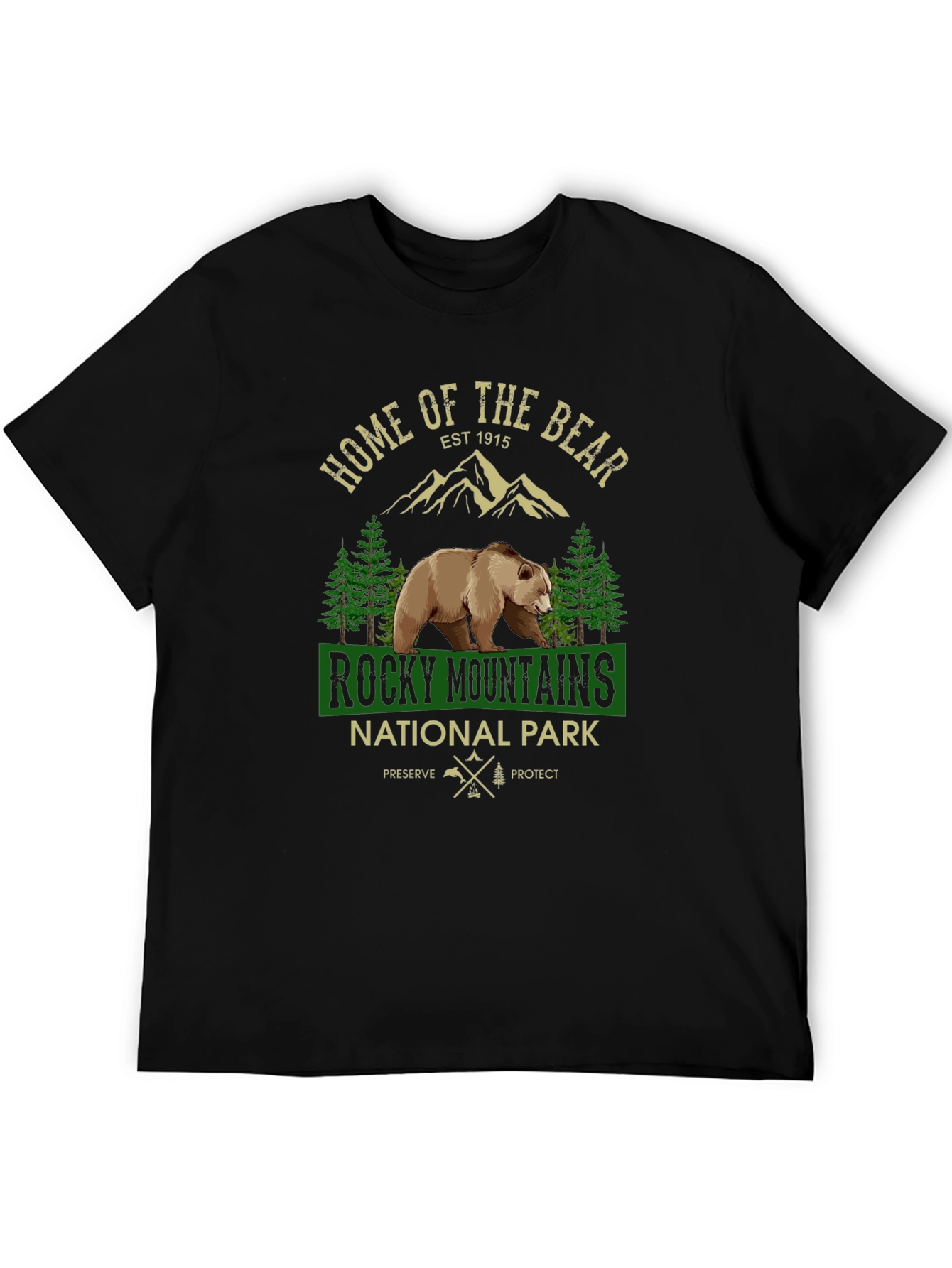 Rocky Mountains National Park Bear Graphic T-Shirt