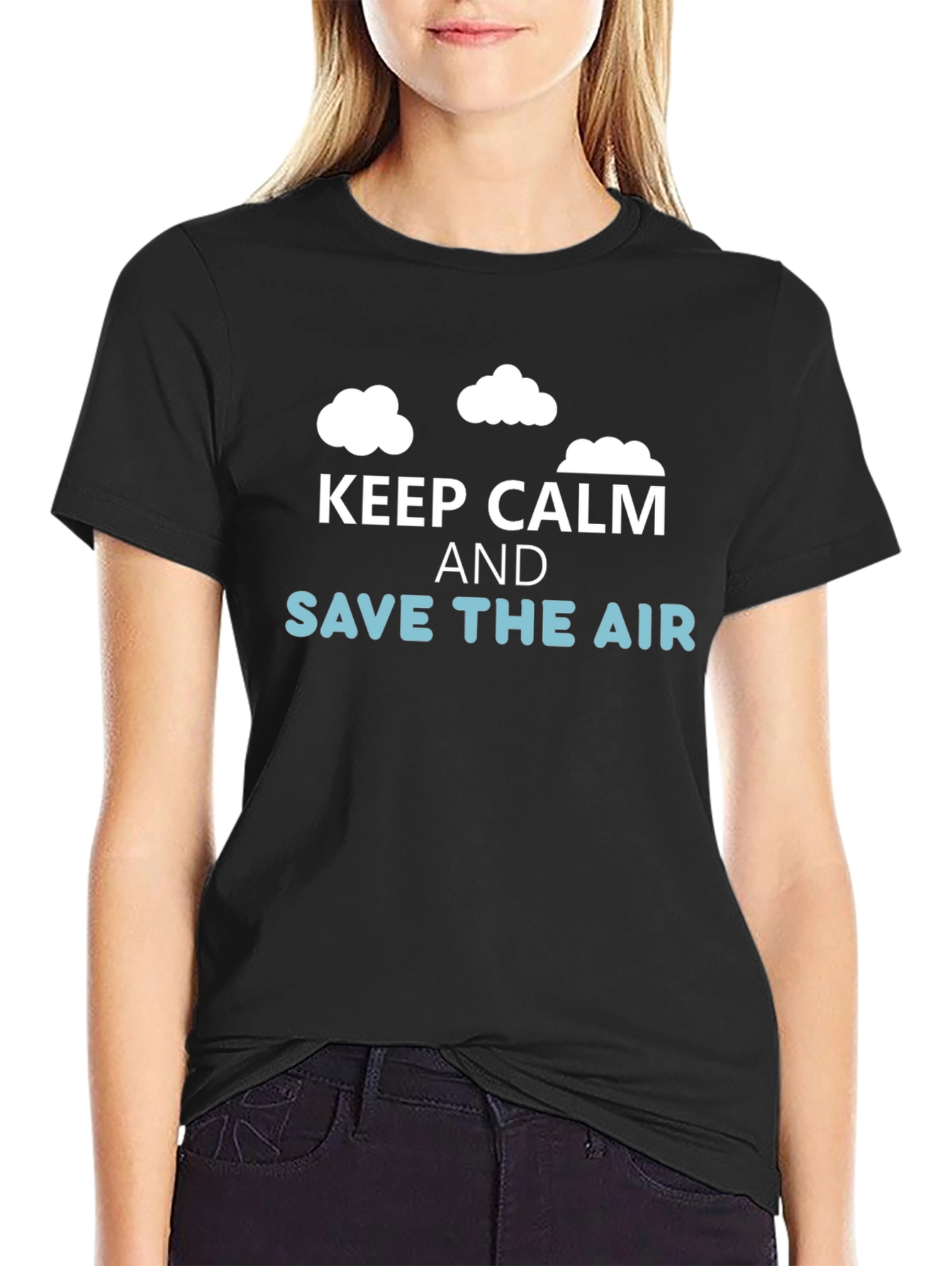 Keep Calm Save The Air Graphic Tee - Black