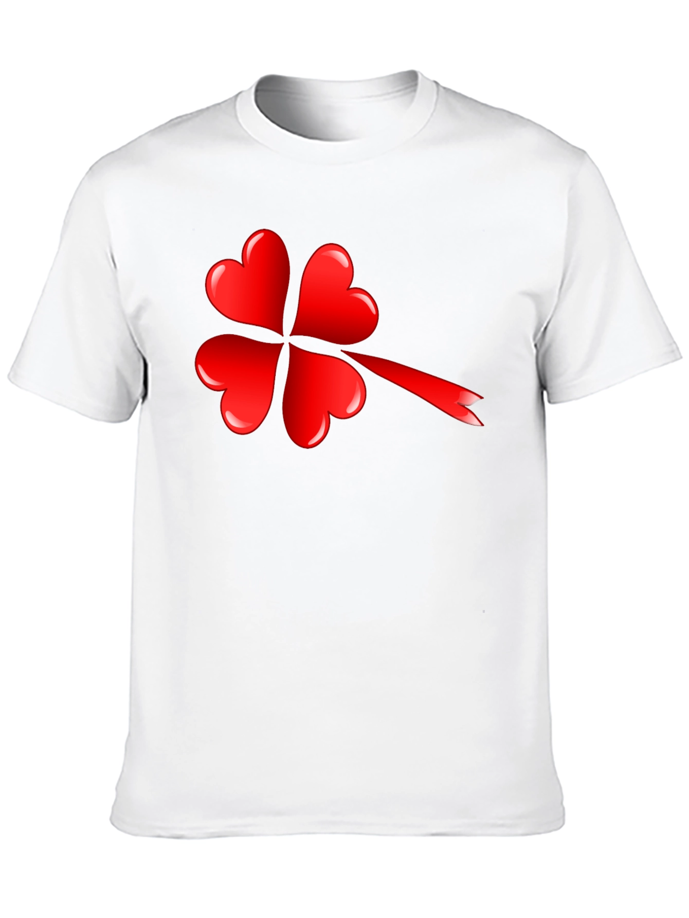 Lucky Red Heart Shamrock T-Shirt