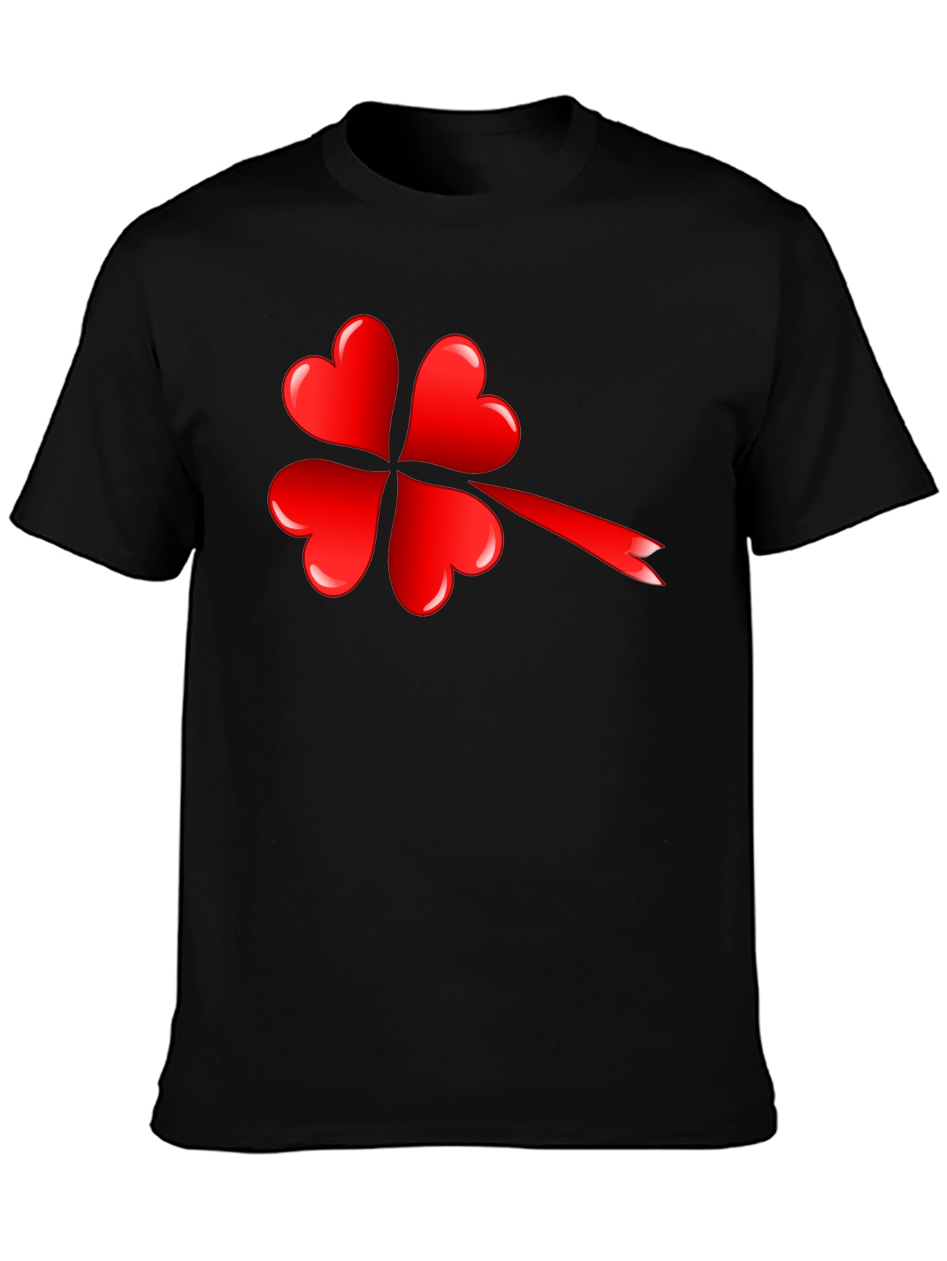 Lucky Red Heart Shamrock T-Shirt