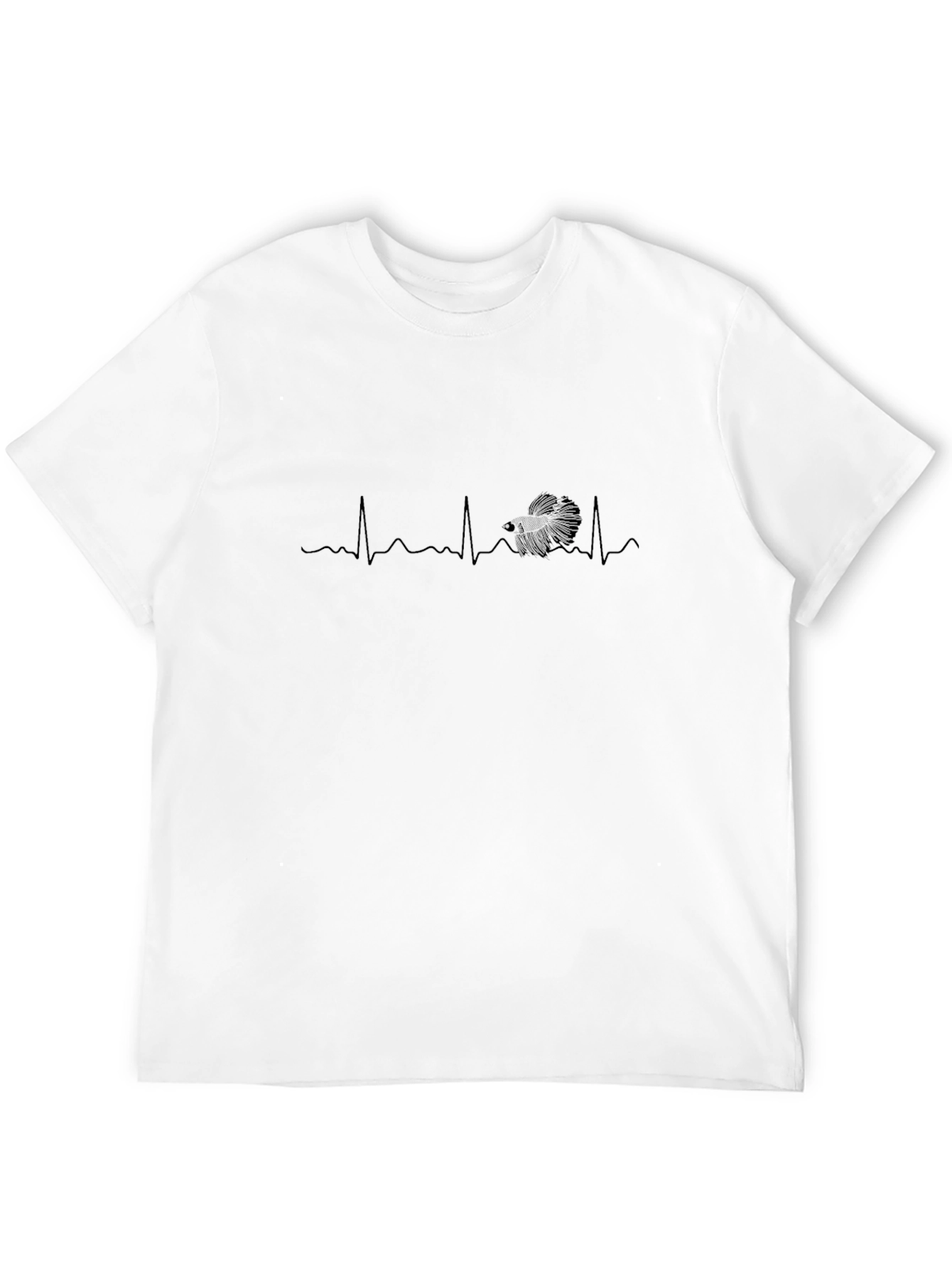 Heartbeat Betta Fish T-Shirt - Black