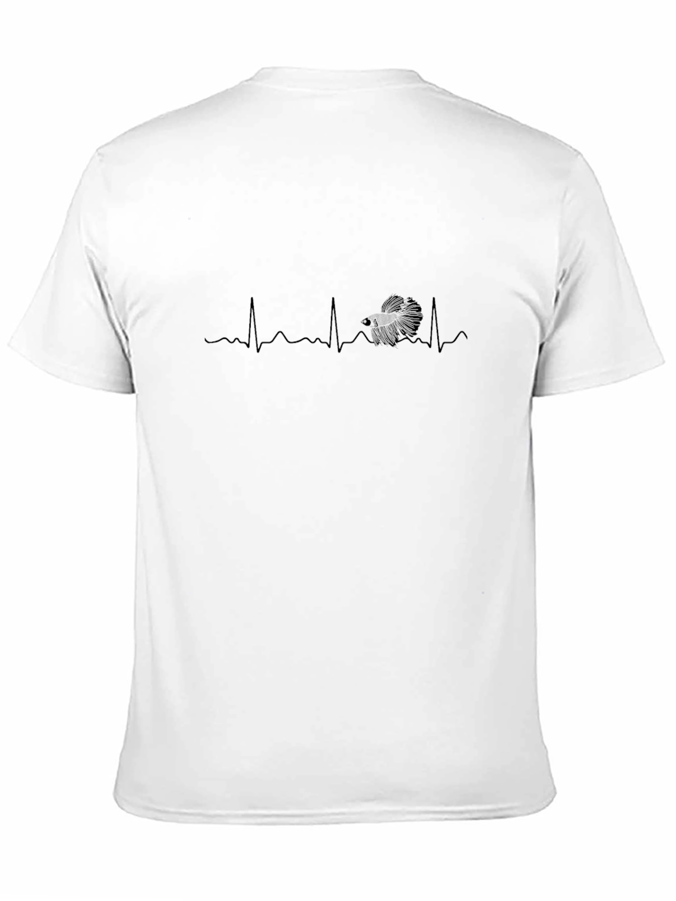 Heartbeat Betta Fish T-Shirt - Black