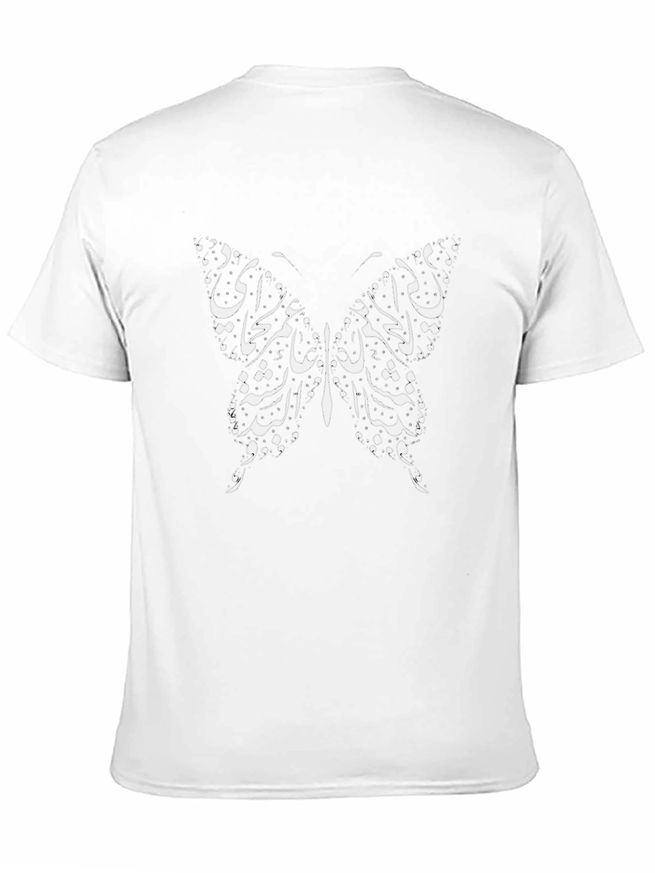 Butterfly Calligraphy Mens Black T-Shirt