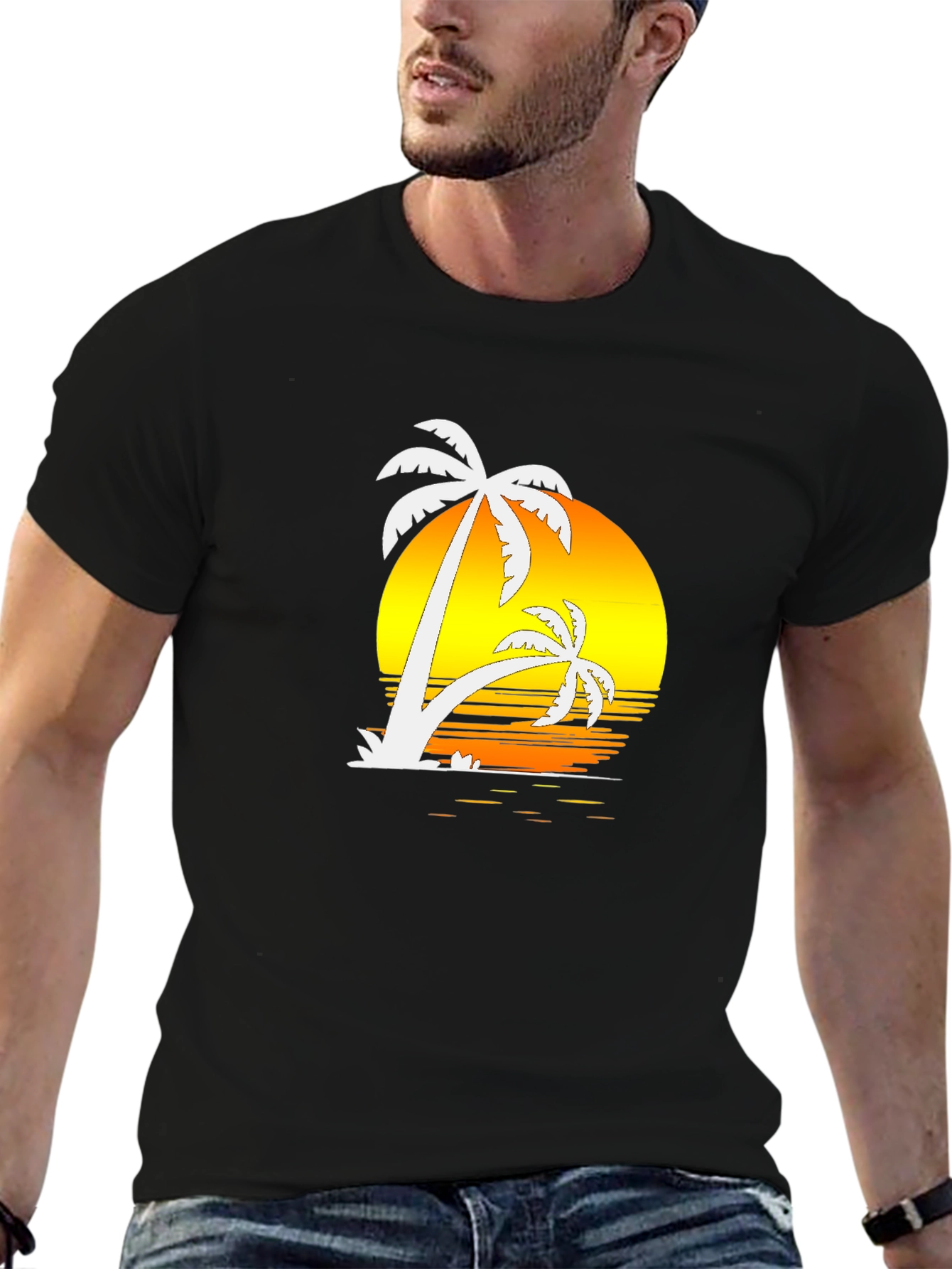 Sunset Palm Tree Graphic Tee