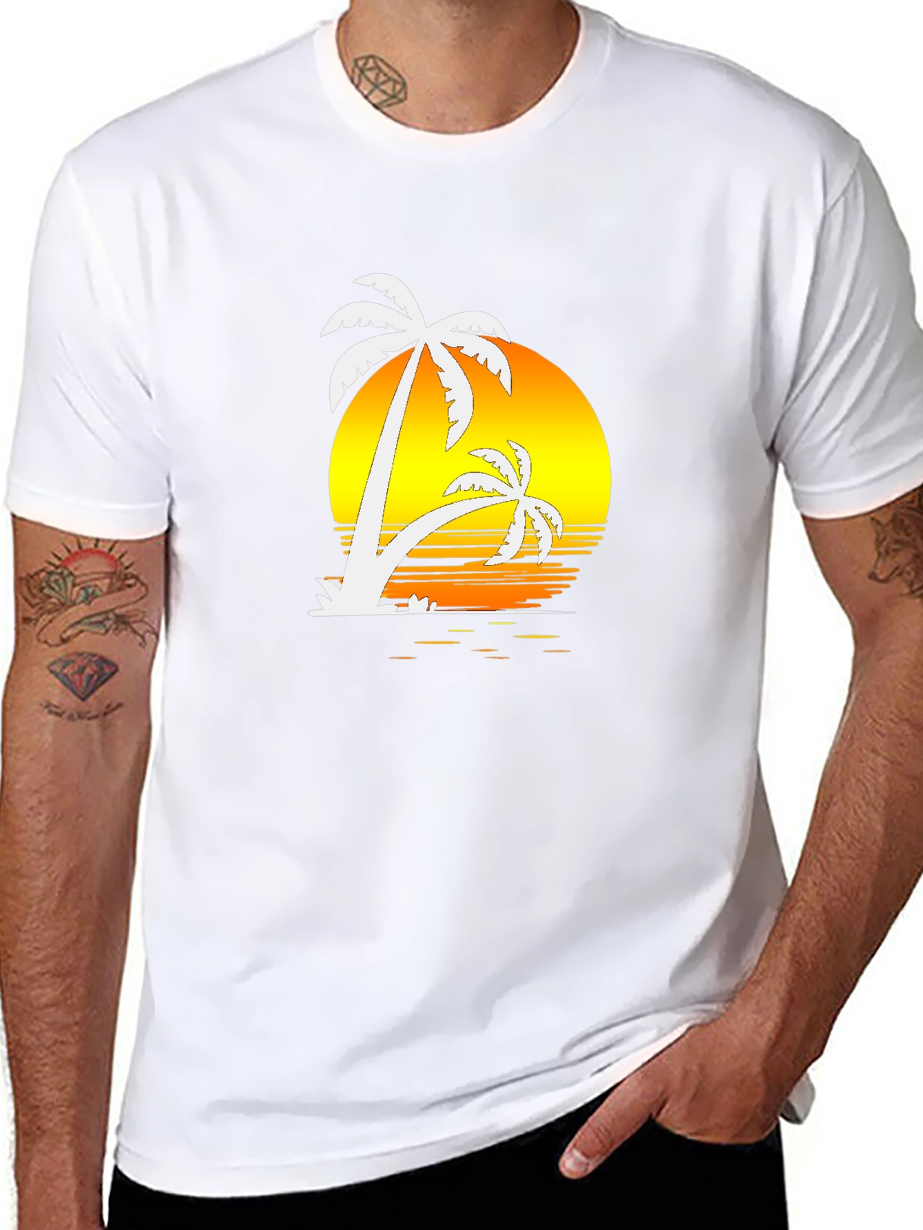 Sunset Palm Tree Graphic Tee