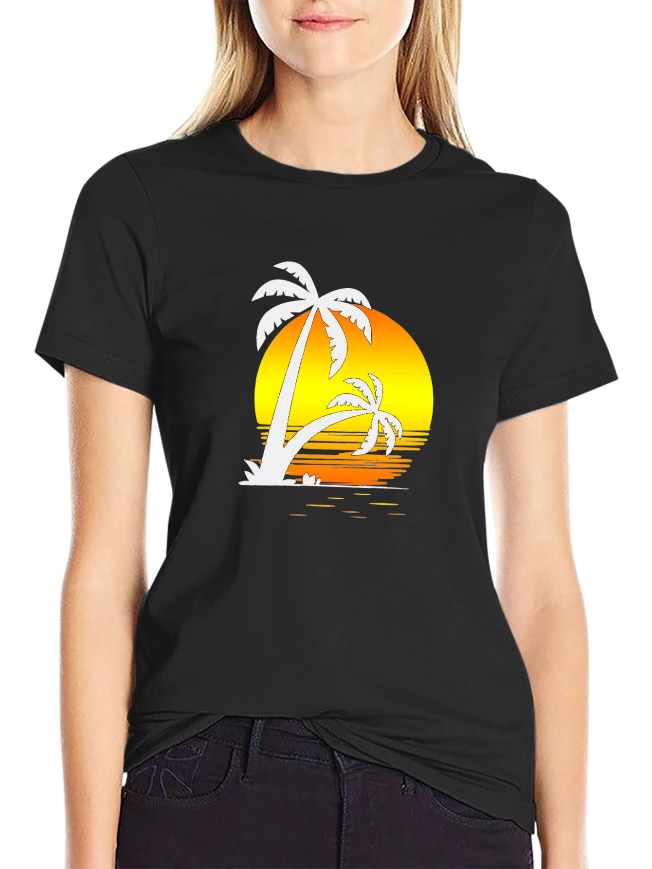 Sunset Palm Tree Graphic Tee