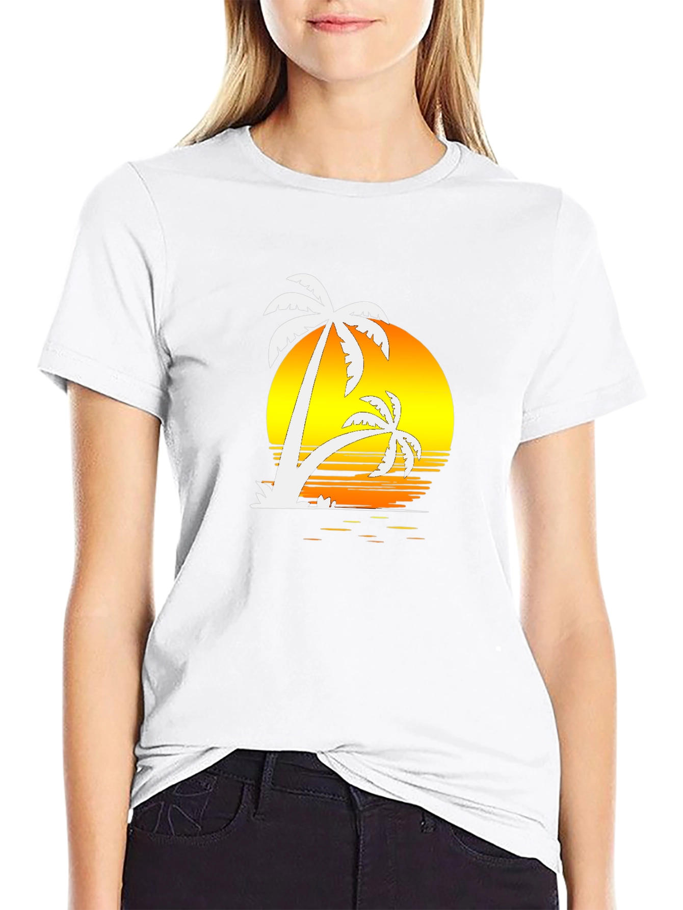 Sunset Palm Tree Graphic Tee