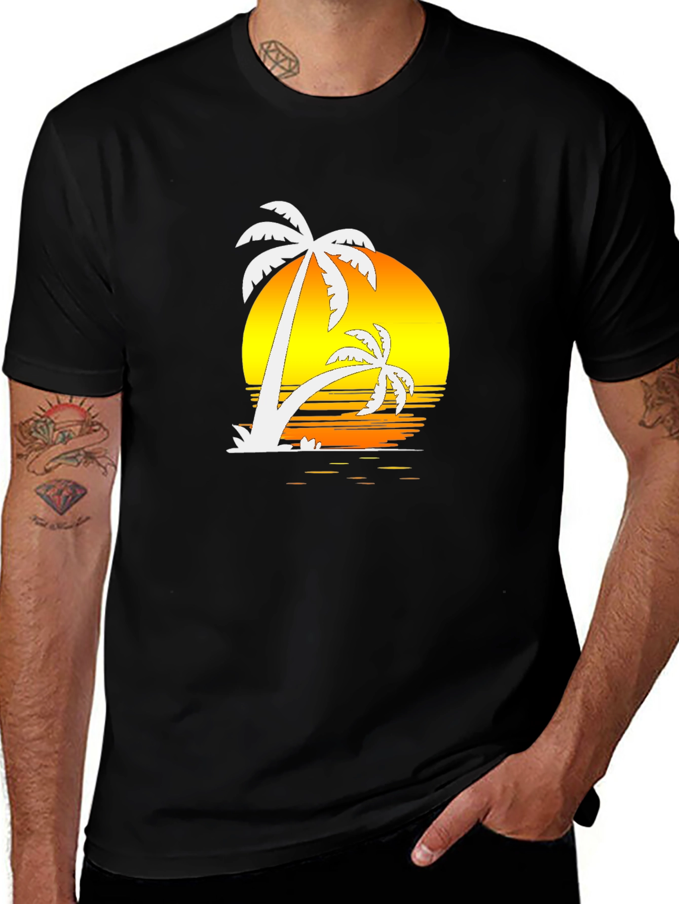 Sunset Palm Tree Graphic Tee